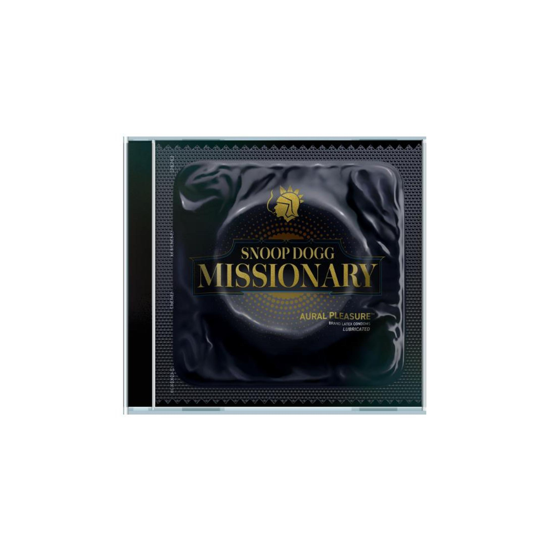 Portada del álbum: Paquete de condones Snoop Dogg Missionary. Texto: Snoop Dogg, Missionary.