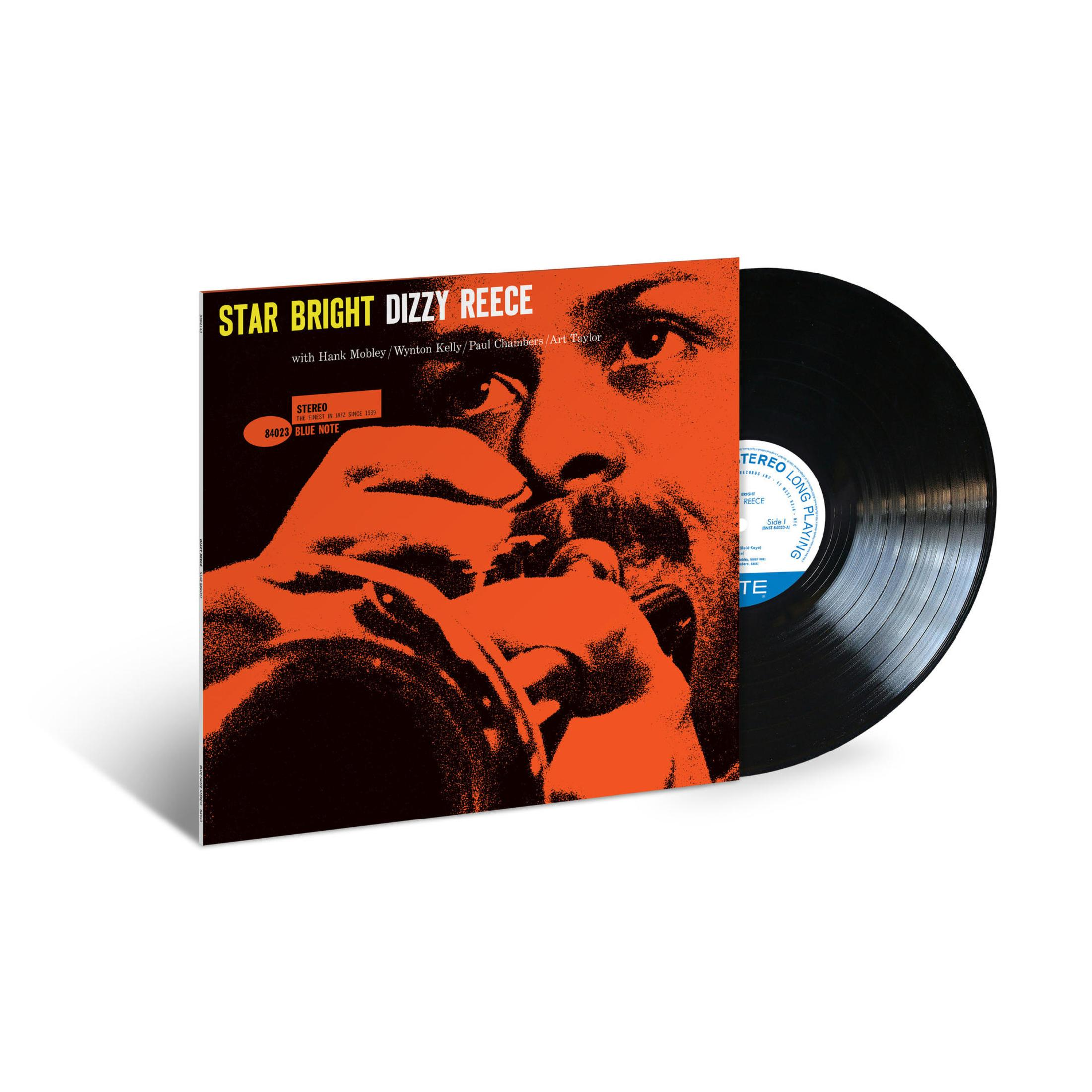 Copertina dell'album: Un disco in vinile nero e copertina dell'album con testo arancione e nero, un trombettista.