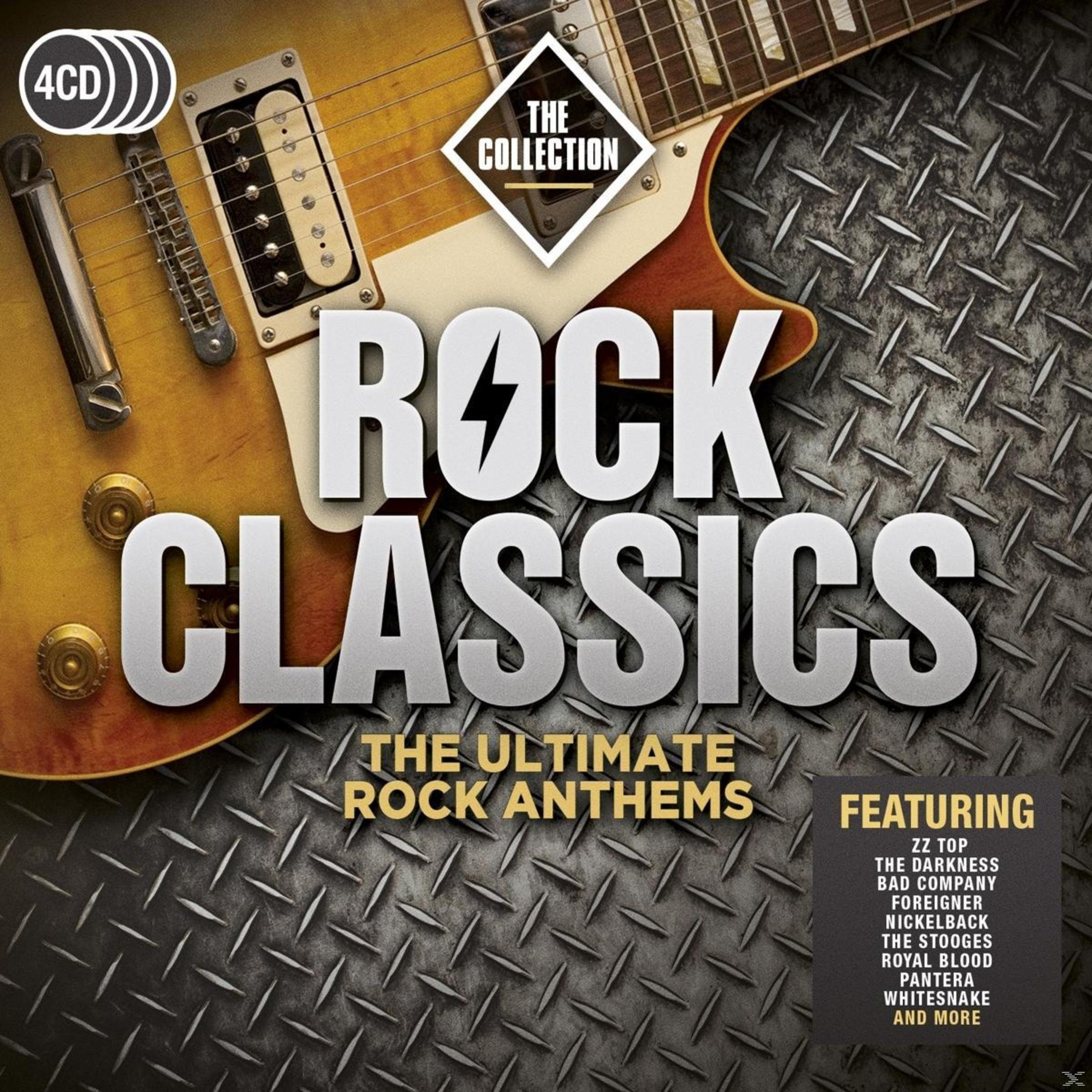 Copertina album Rock Classics: Chitarra elettrica su sfondo metallico con titolo.