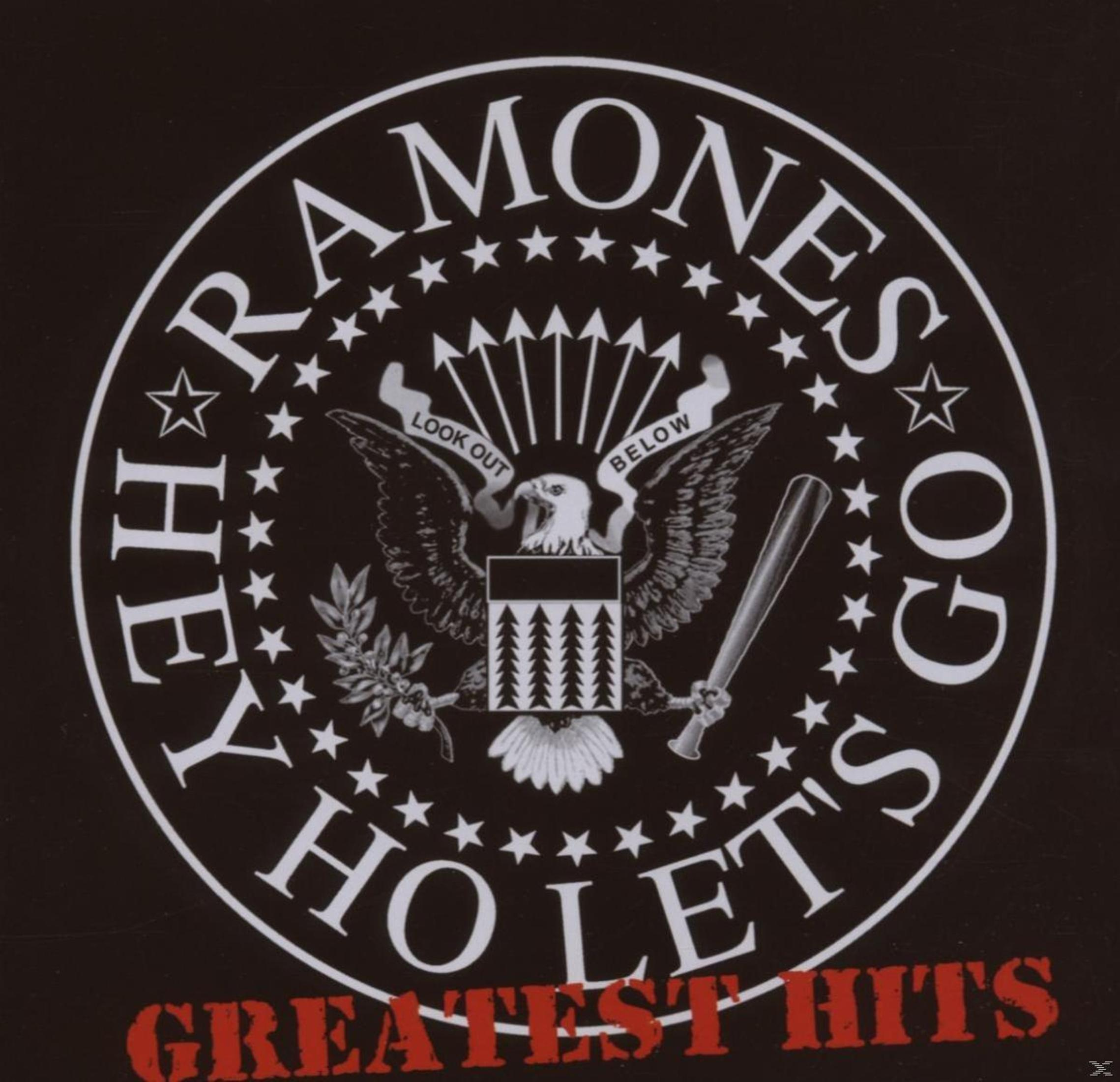 Copertina dell'album, testo bianco su sfondo nero con uno stemma e le parole 'HEY HO LET'S GO'.