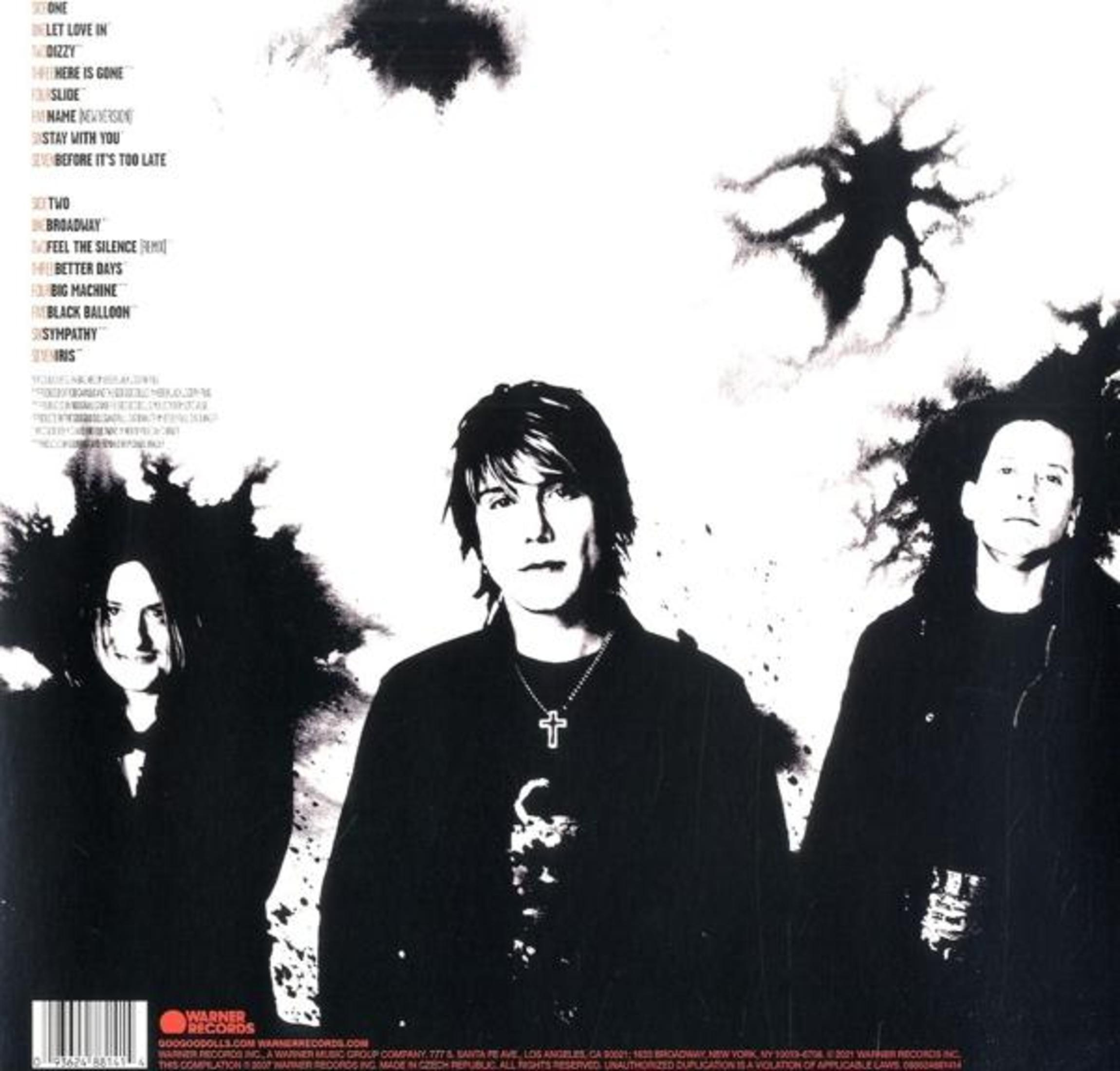 Copertina dell'album, tre uomini in abiti scuri. Testo: Goo Goo Dolls, elenco delle canzoni, sfondo nero.