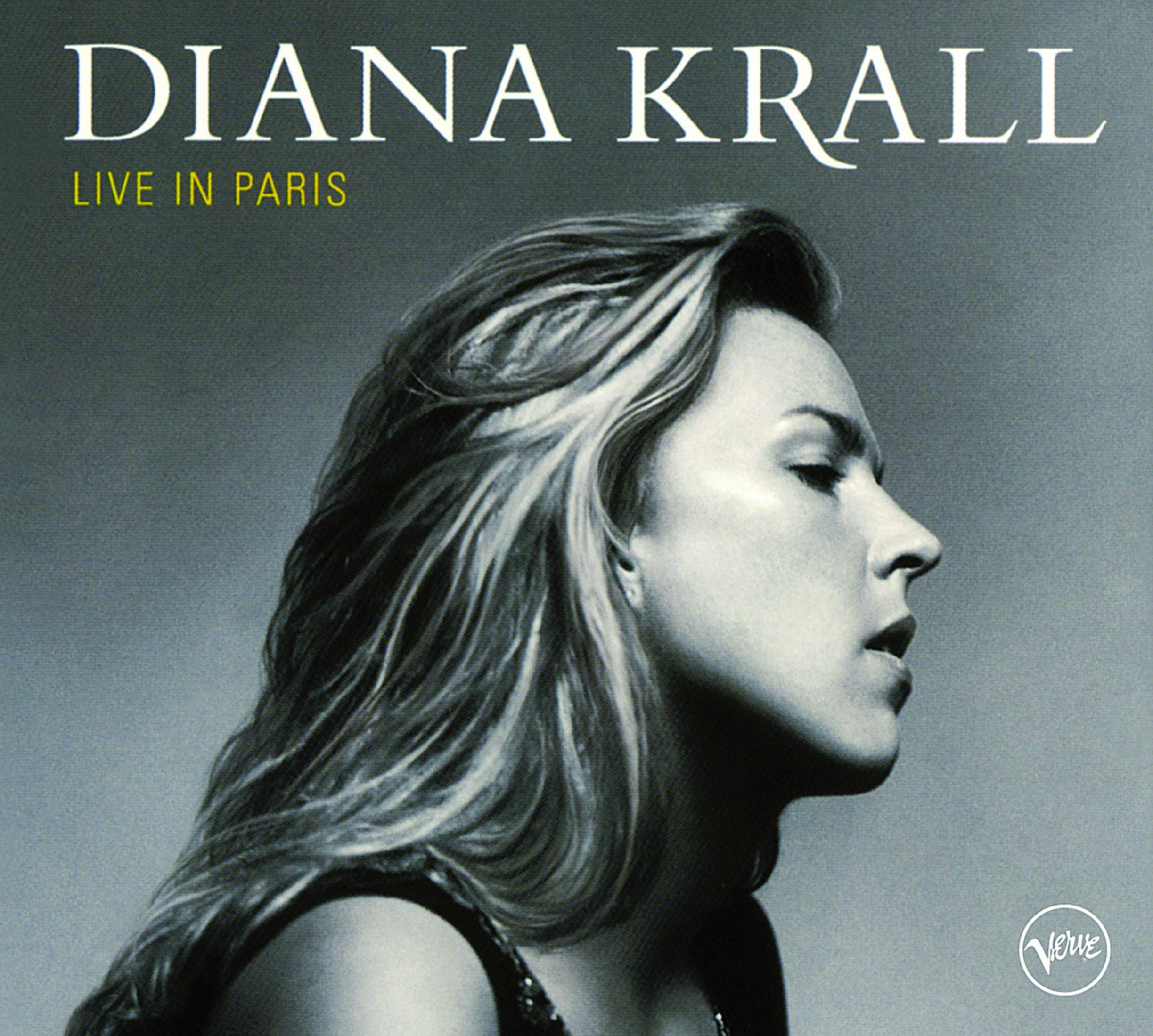 Copertina dell'album: Diana Krall Live in Paris. Donna con capelli biondi di profilo.
