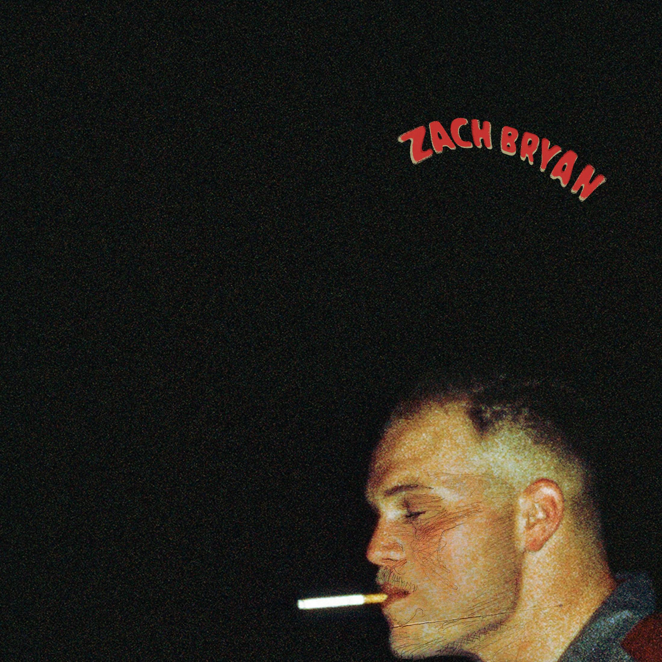 Copertina dell'album di Zach Bryan. Un uomo fuma una sigaretta su sfondo nero.