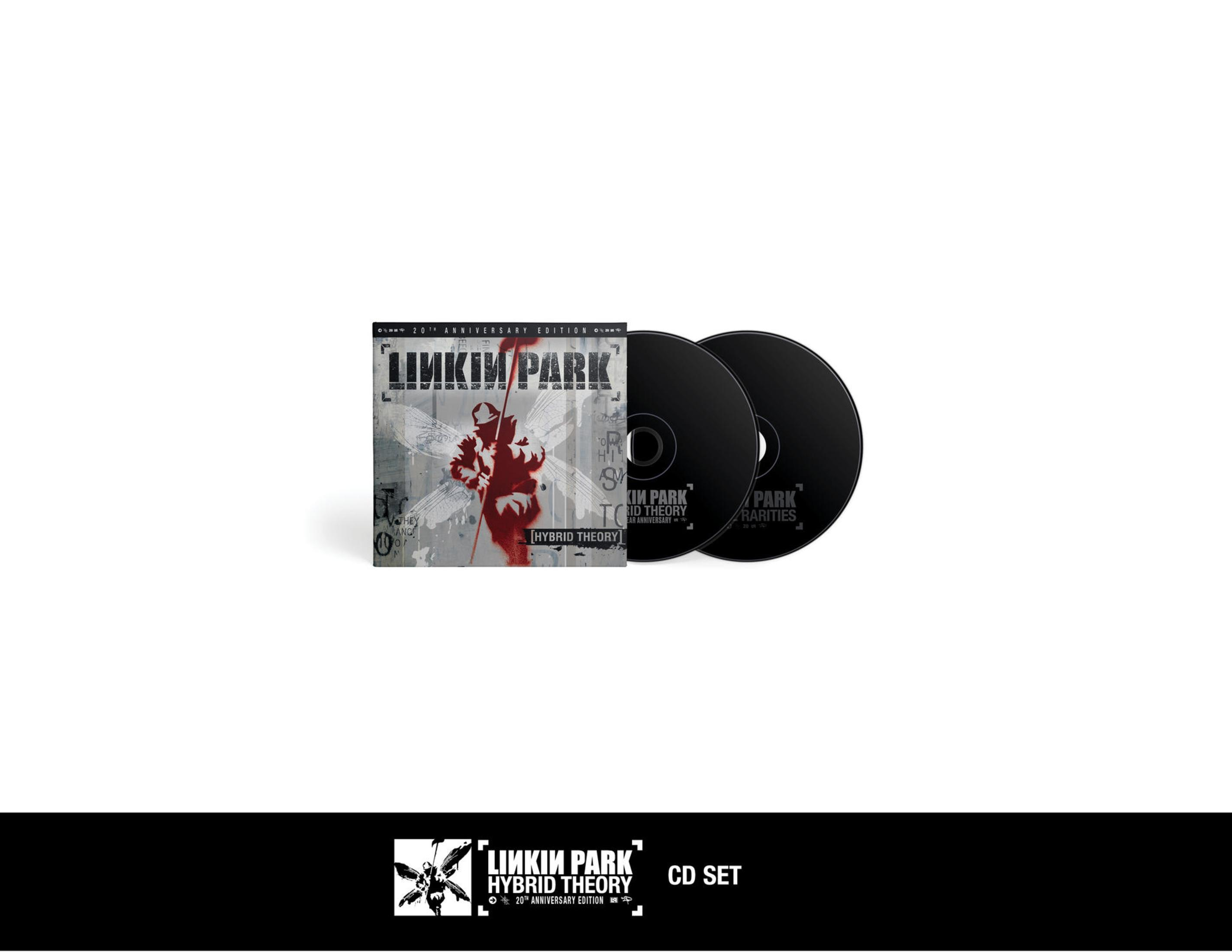Un set di CD dei Linkin Park. La copertina dell'album con due CD su sfondo bianco.