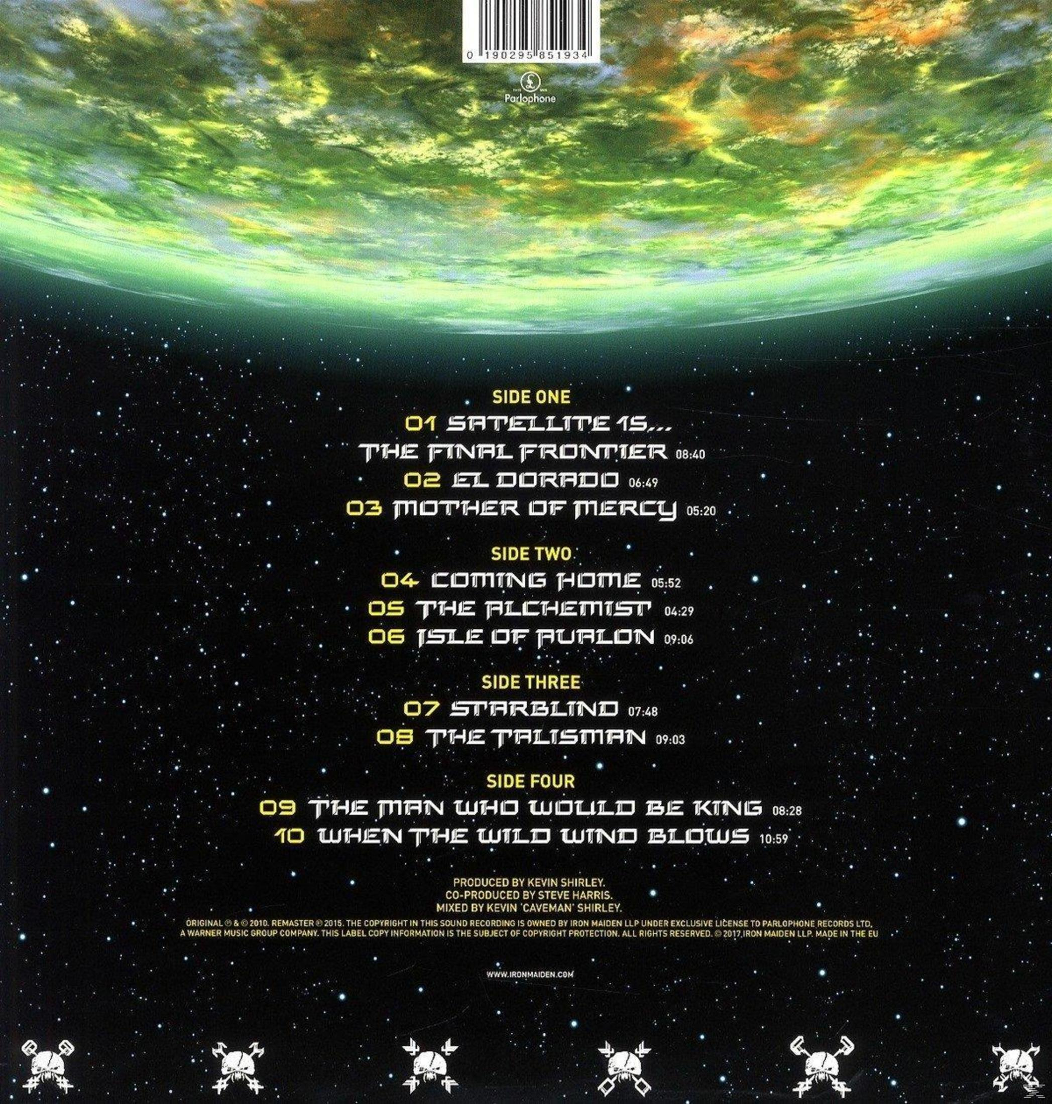 La copertina dell'album mostra un pianeta verde e giallo, una lista di tracce e il titolo dell'album.