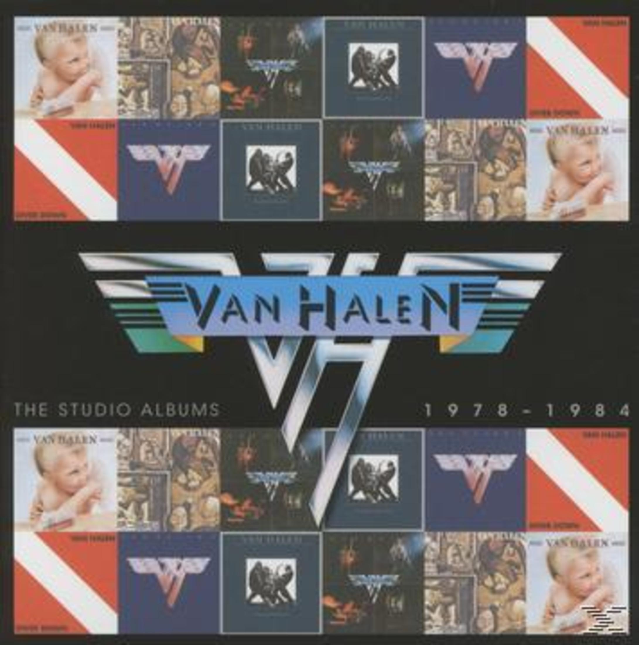 Copertina dell'album con il logo Van Halen. Testo: Van Halen, Gli album in studio 1978-1984.