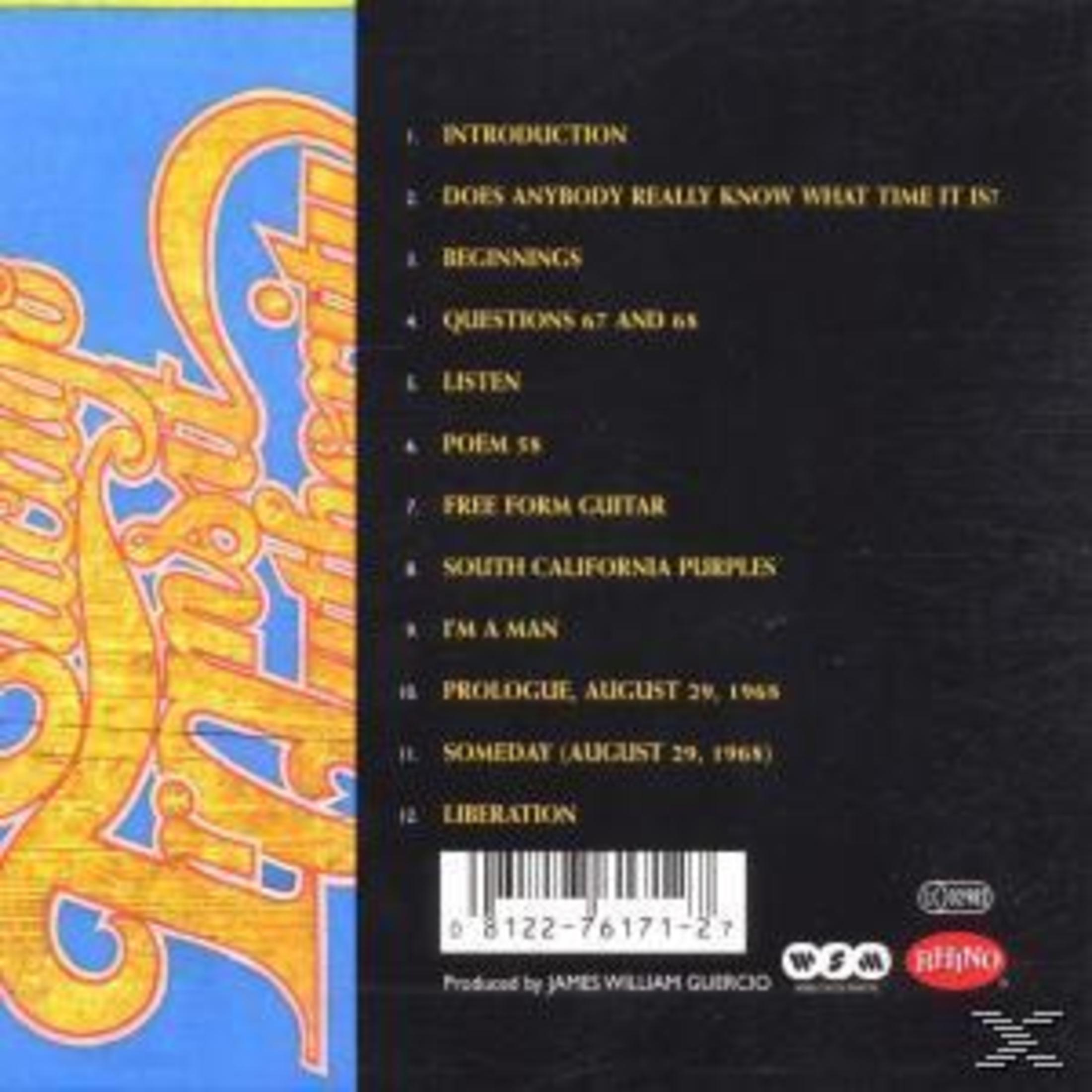 Retro copertina dell'album con la tracklist dell'album "Chicago Transit Authority".