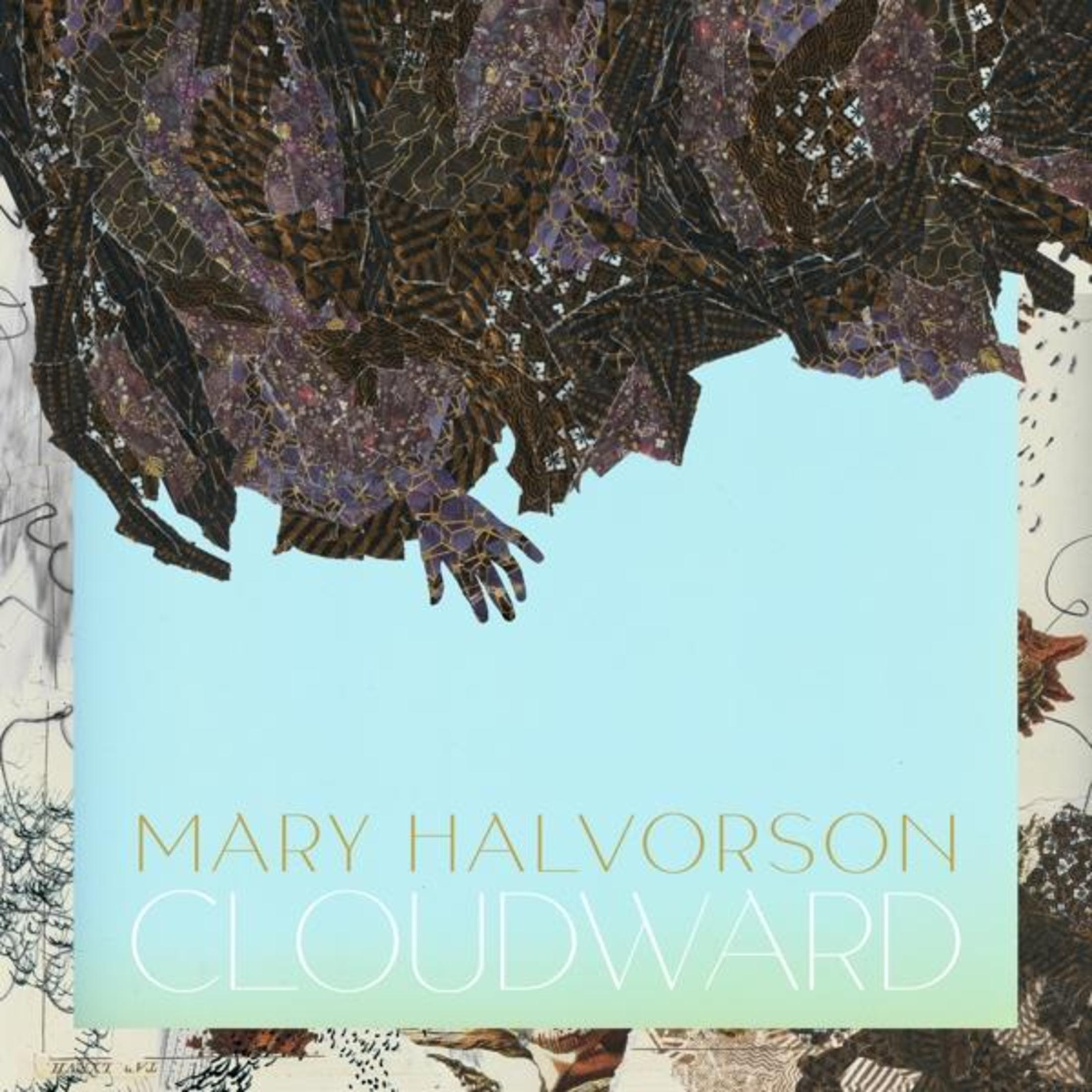 Copertina dell'album con sfondo blu. Testo: Mary Halvorson, Cloudward. Forme e design astratti.