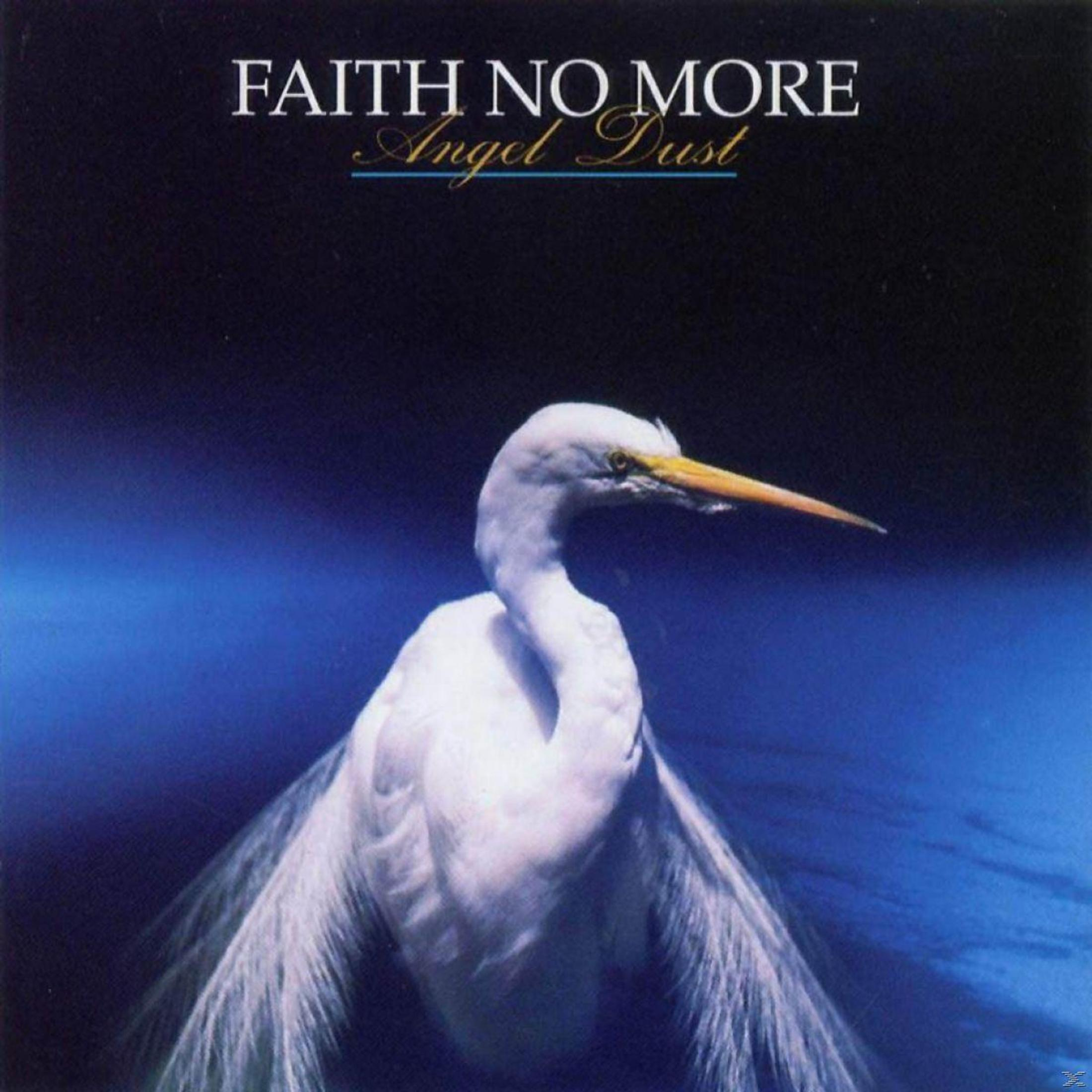 Copertina dell'album dei Faith No More. Uccello bianco davanti a sfondo blu, con il titolo "Angel Dust".