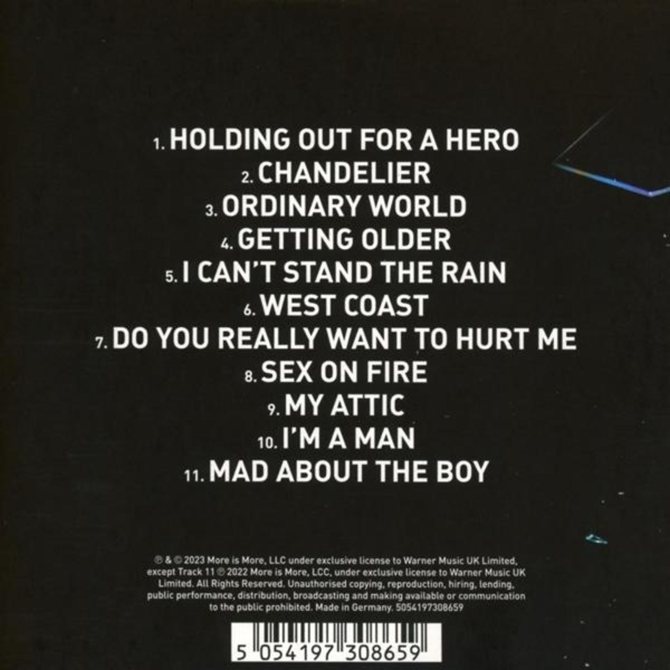 Copertina dell'album con tracklist, sfondo nero con testo. Una lista di titoli di canzoni.