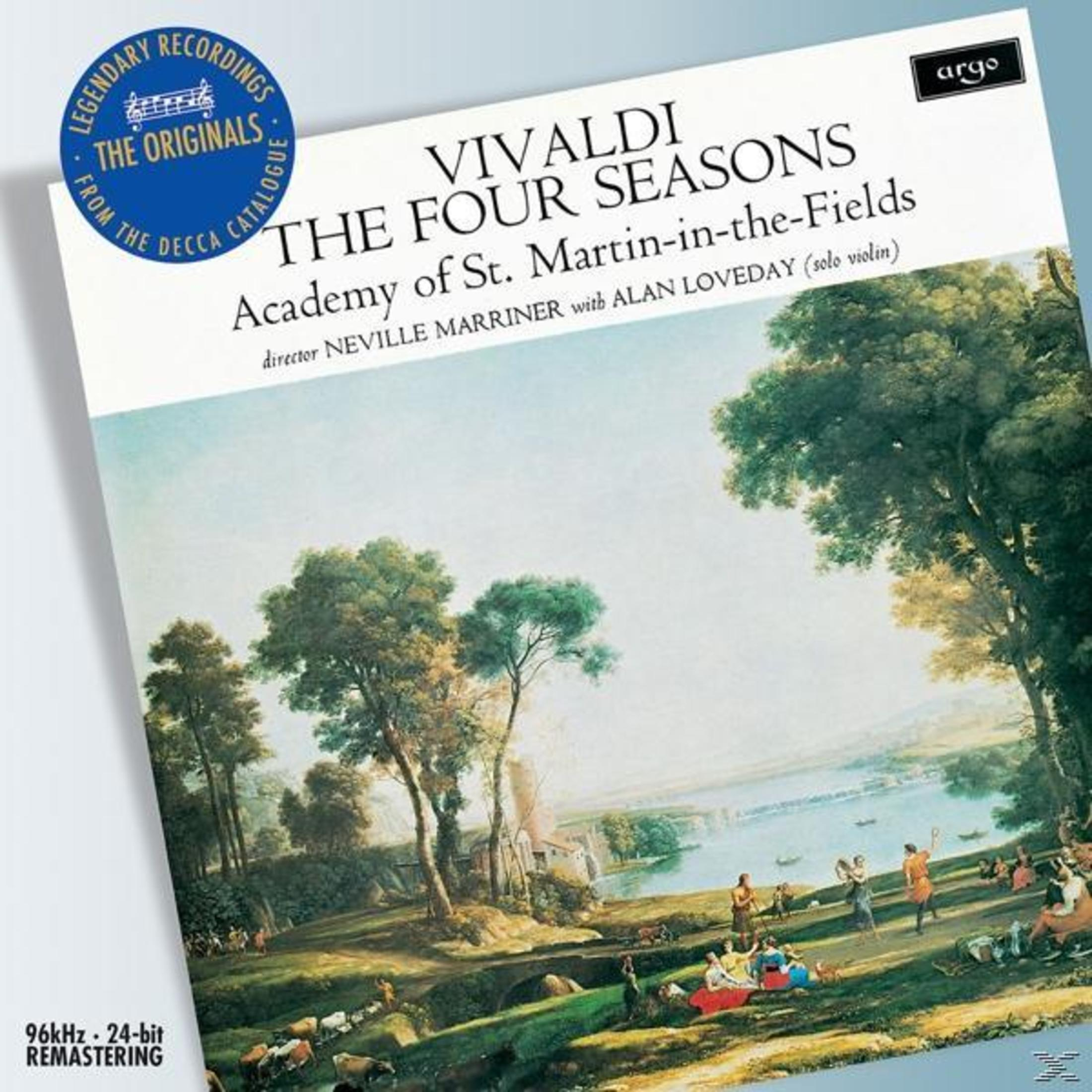 Copertina dell'album con un dipinto di paesaggio e testo. Il titolo è 'Vivaldi The Four Seasons'.