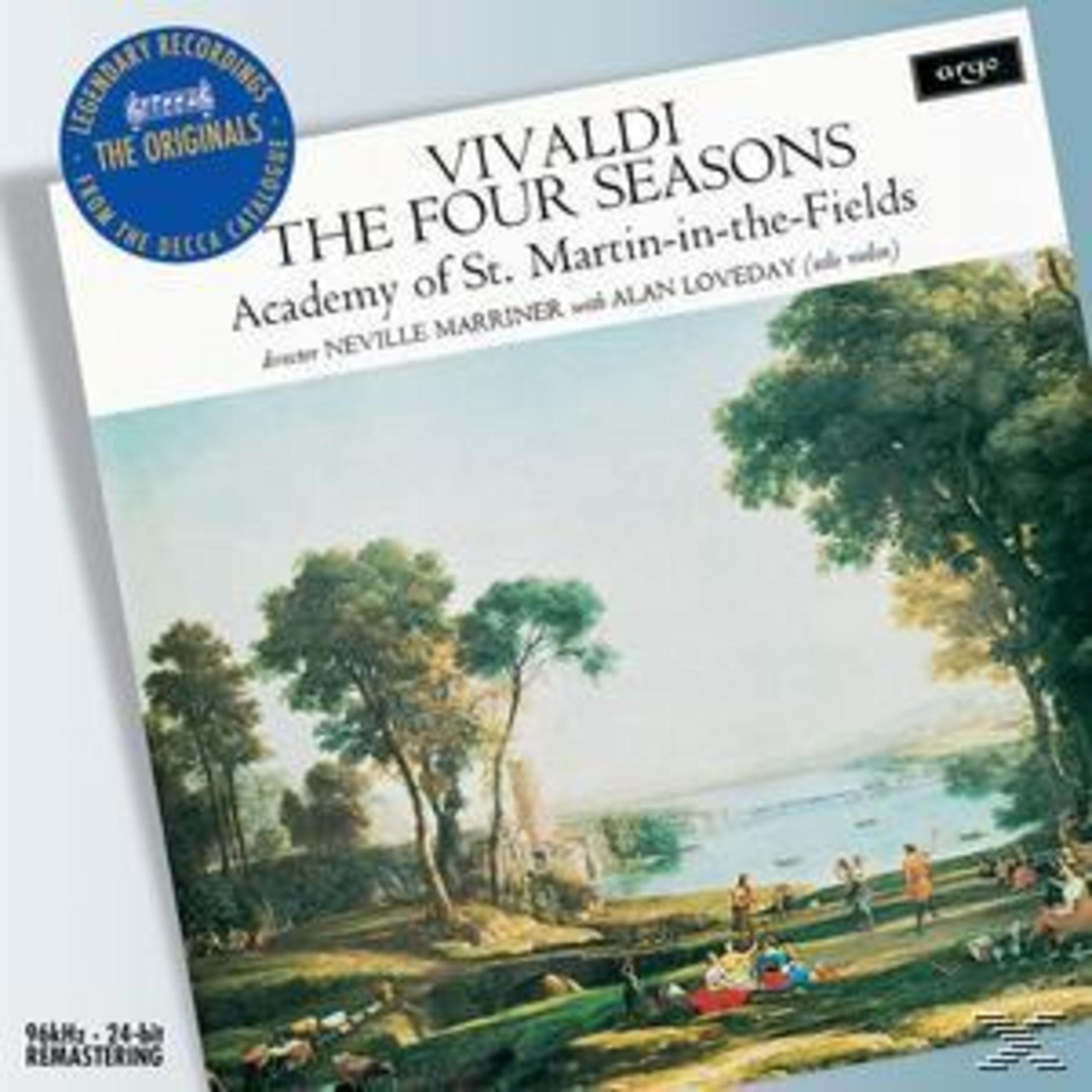 Copertina dell'album con un dipinto di un paesaggio e persone. Titolo: Vivaldi Le Quattro Stagioni.