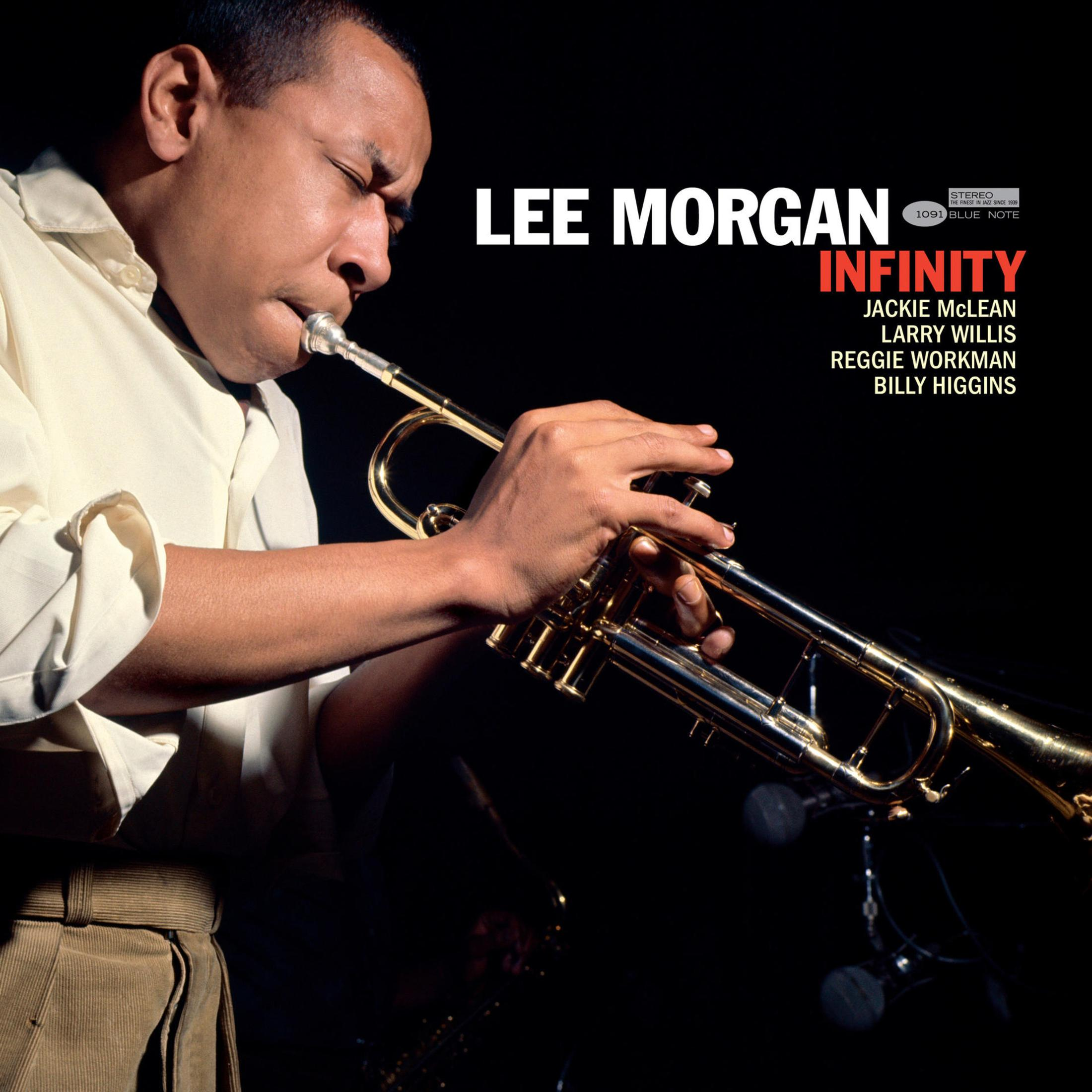 Copertina dell'album: Lee Morgan suona la tromba, titolo 'Infinity'.