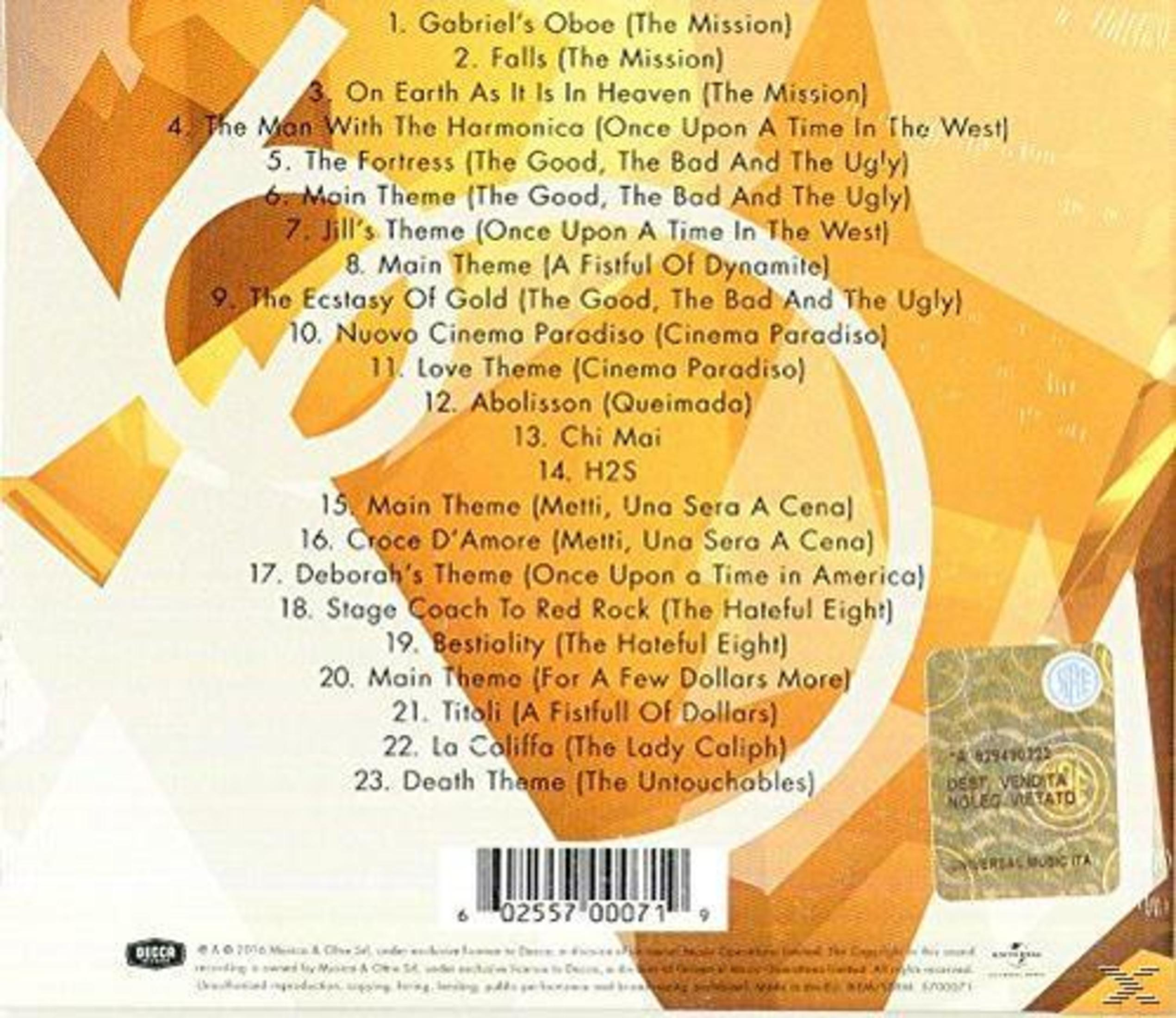Albumhoes. Achterkant met tracklist. Tekst in een goud- en whiteschema.