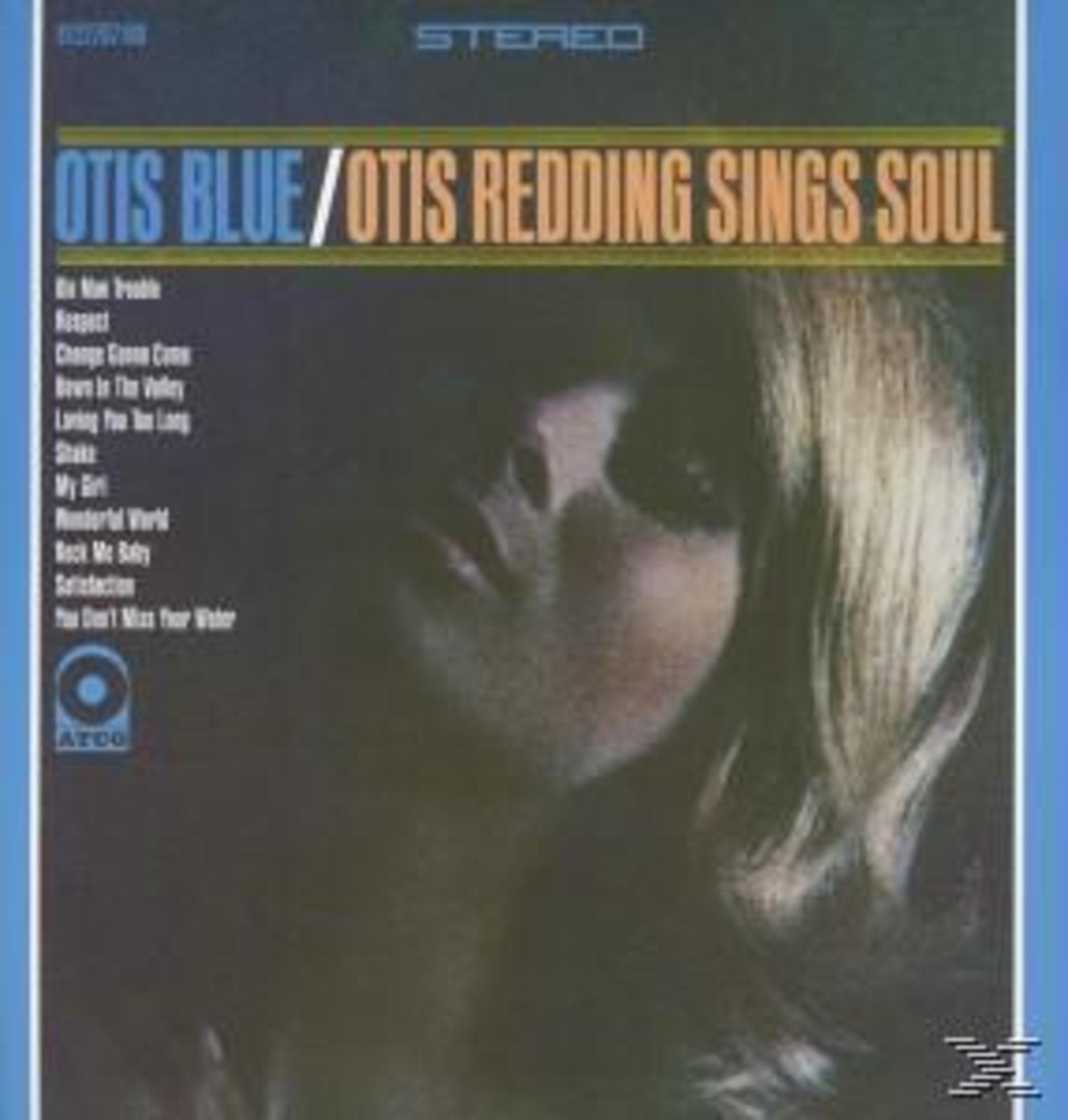 Copertina dell'album con il volto di una donna in uno schema di colori blu e bianco, titolo Otis Blue.