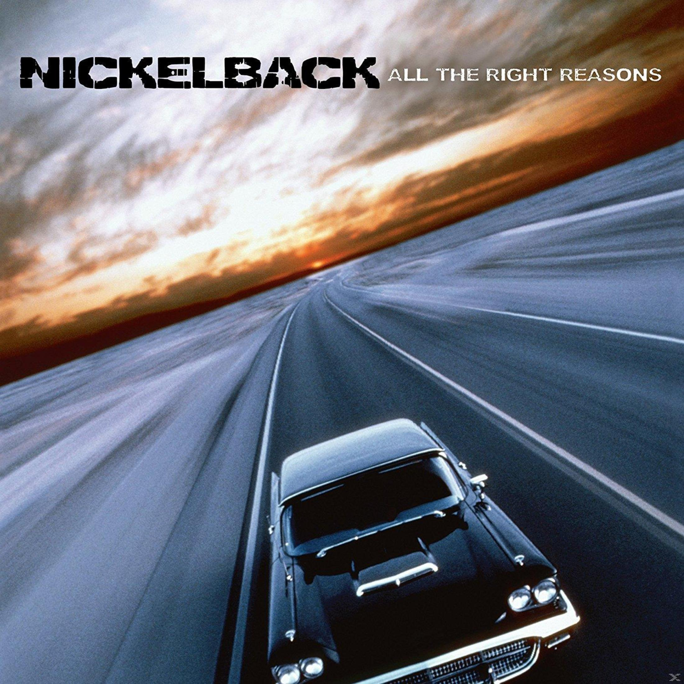 Copertina dell'album dei Nickelback. Un'auto nera su un'autostrada al tramonto. Il cielo è arancione fuoco.