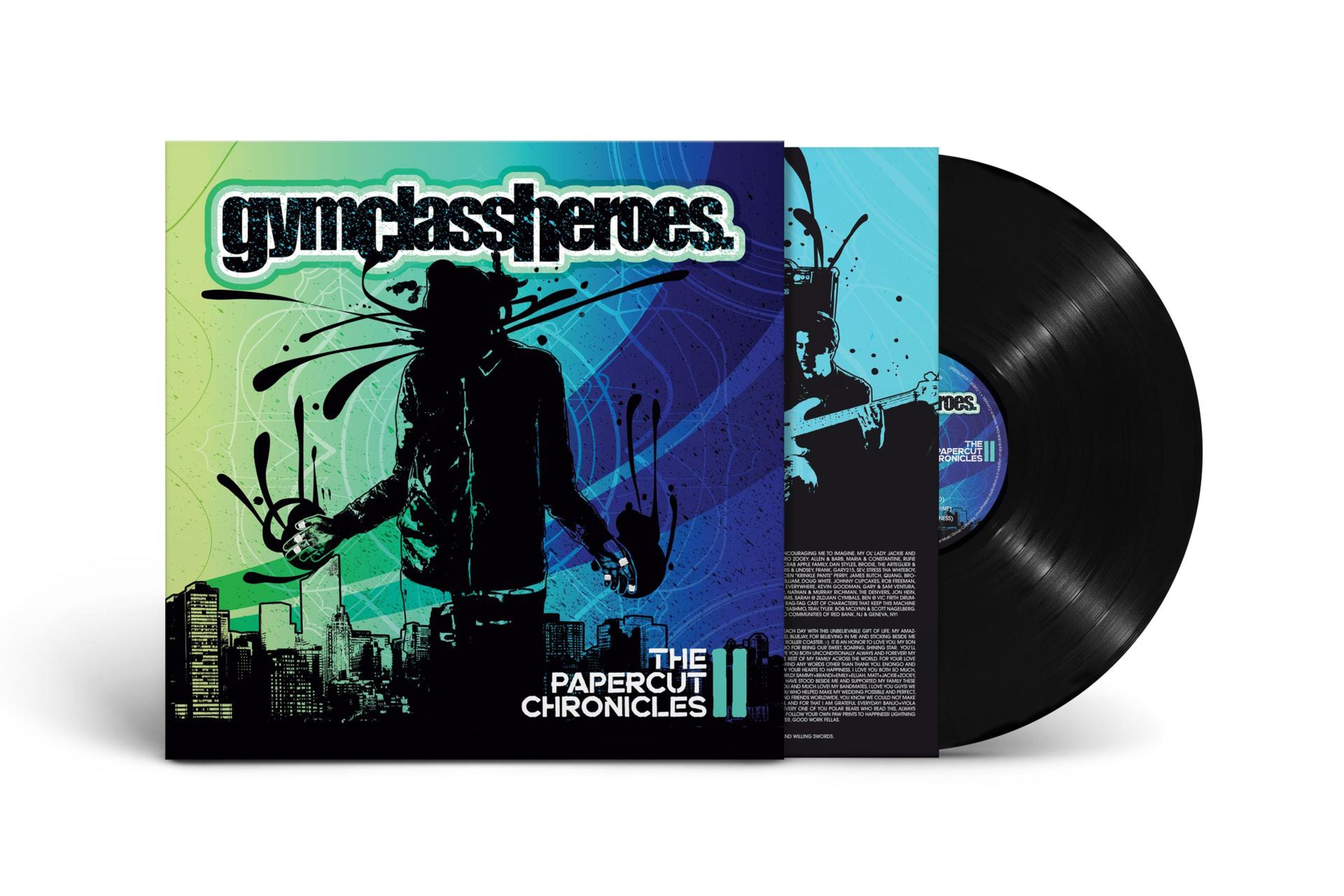 Portada del álbum con Gym Class Heroes. Una figura negra y salpicaduras de pintura.