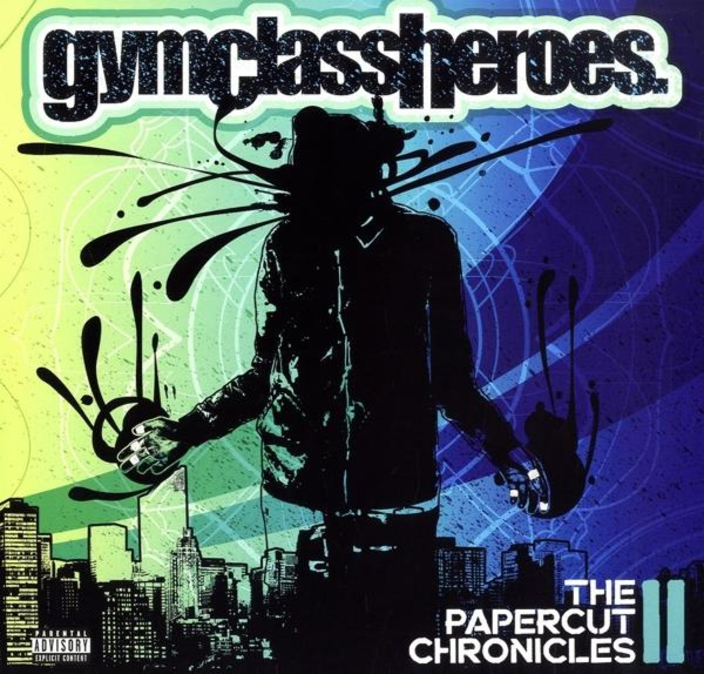 Portada del álbum, un hombre silueteado con salpicaduras de pintura. Texto: Gym Class Heroes, The Papercut Chronicles II.