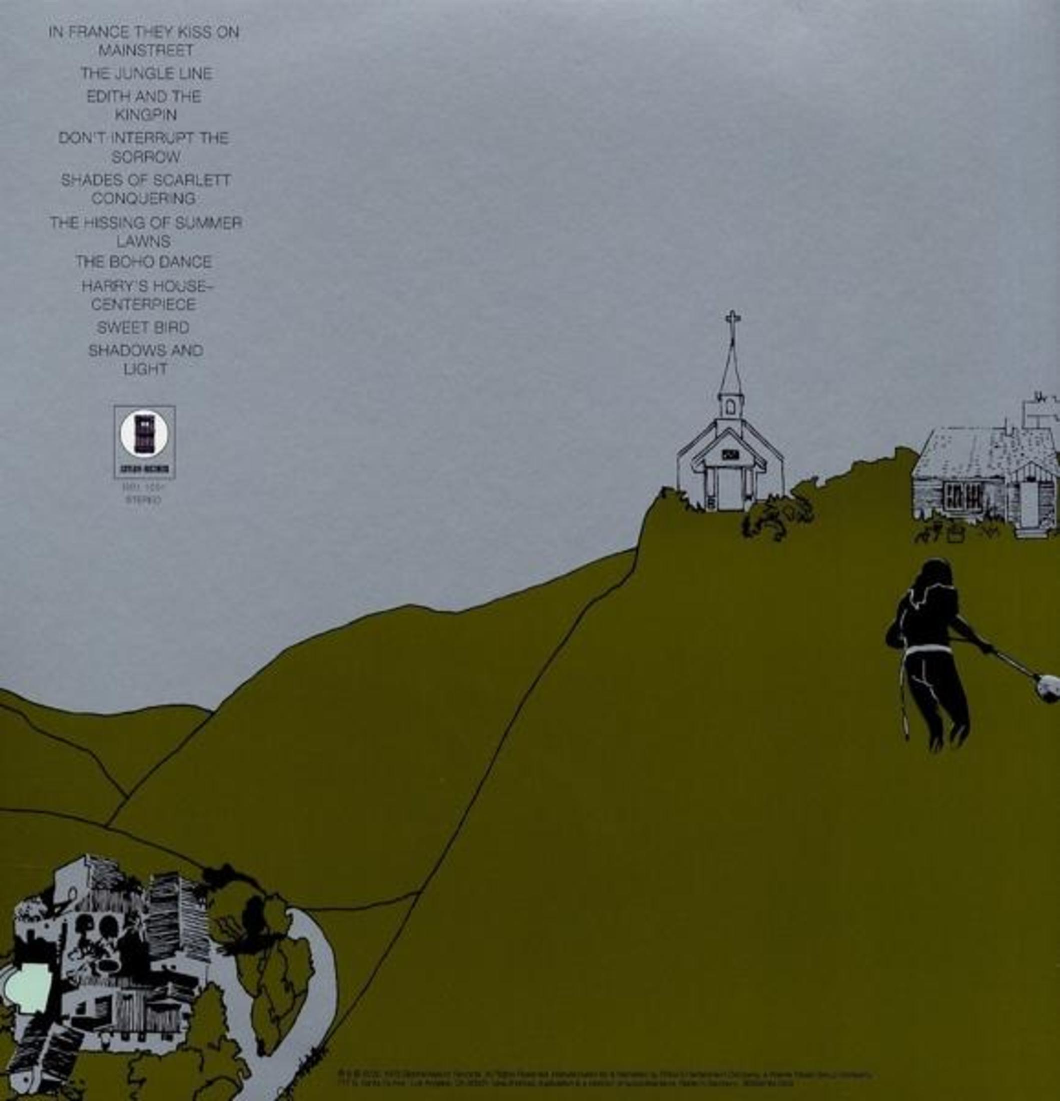 Portada del álbum con ilustración de persona y iglesia, con fondo montañoso.