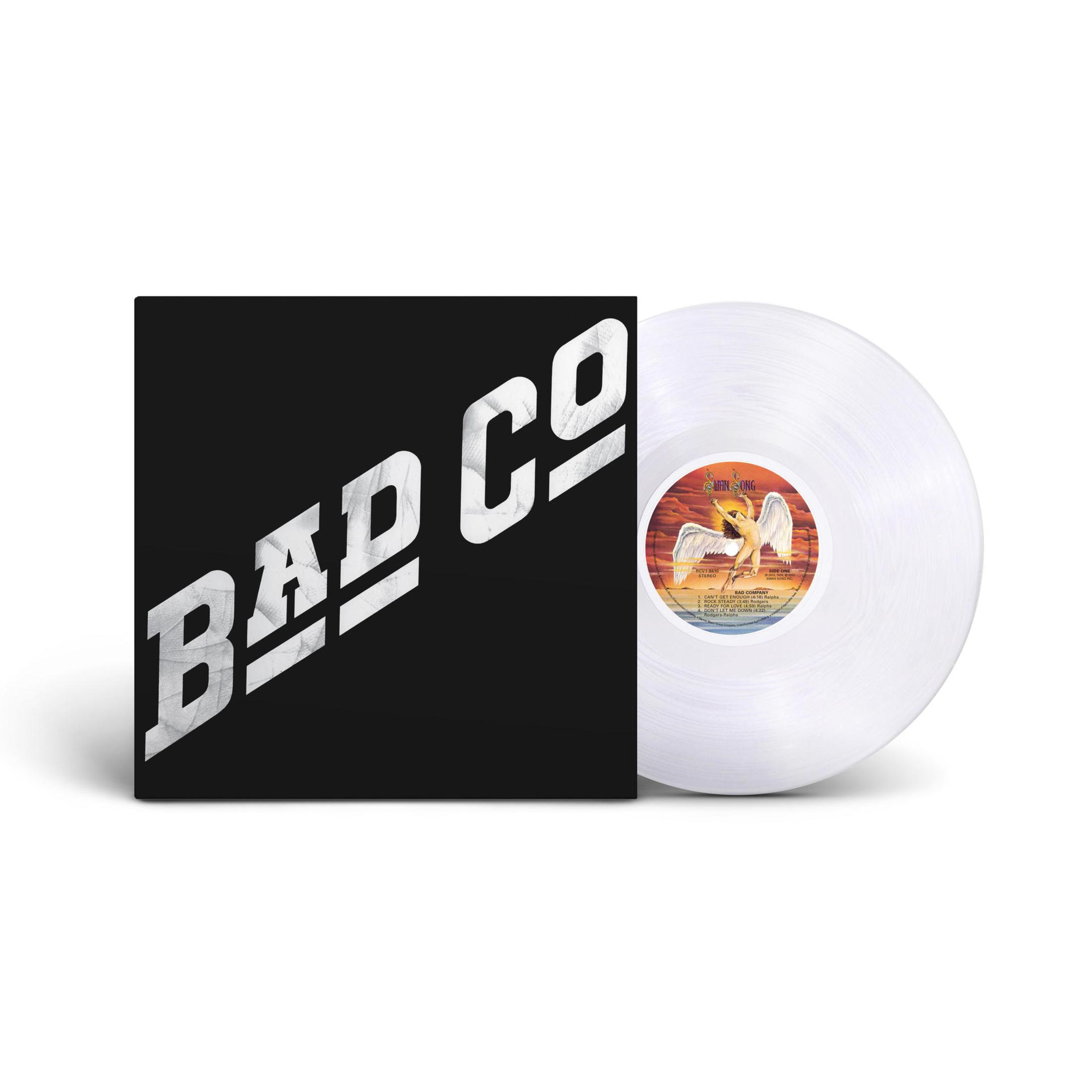 Copertina dell'album dei Bad Company con il logo della band e un disco in vinile trasparente.