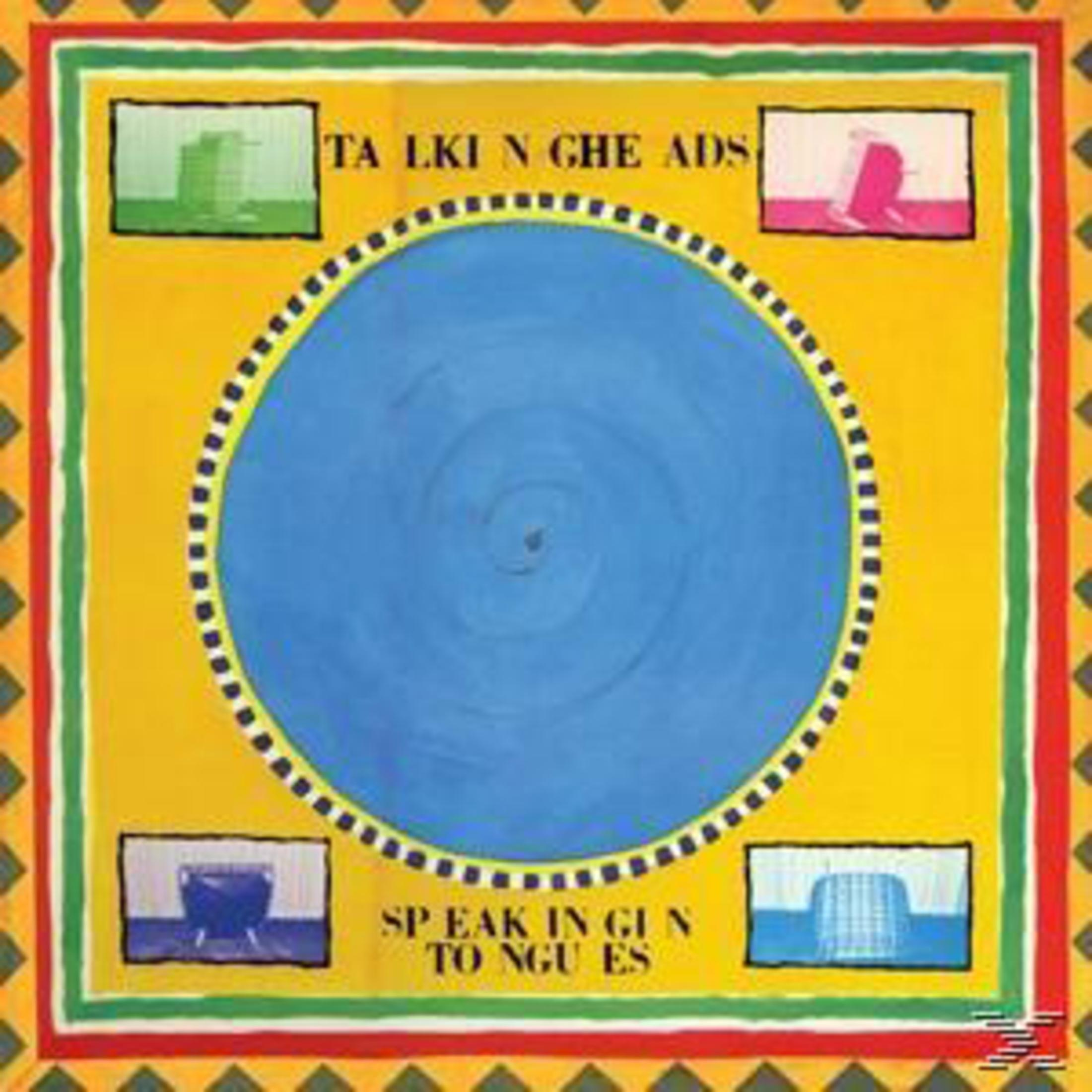 Copertina dell'album con un grande cerchio blu e forme colorate incorniciate. Il testo dice 'Speak in Tongues'.
