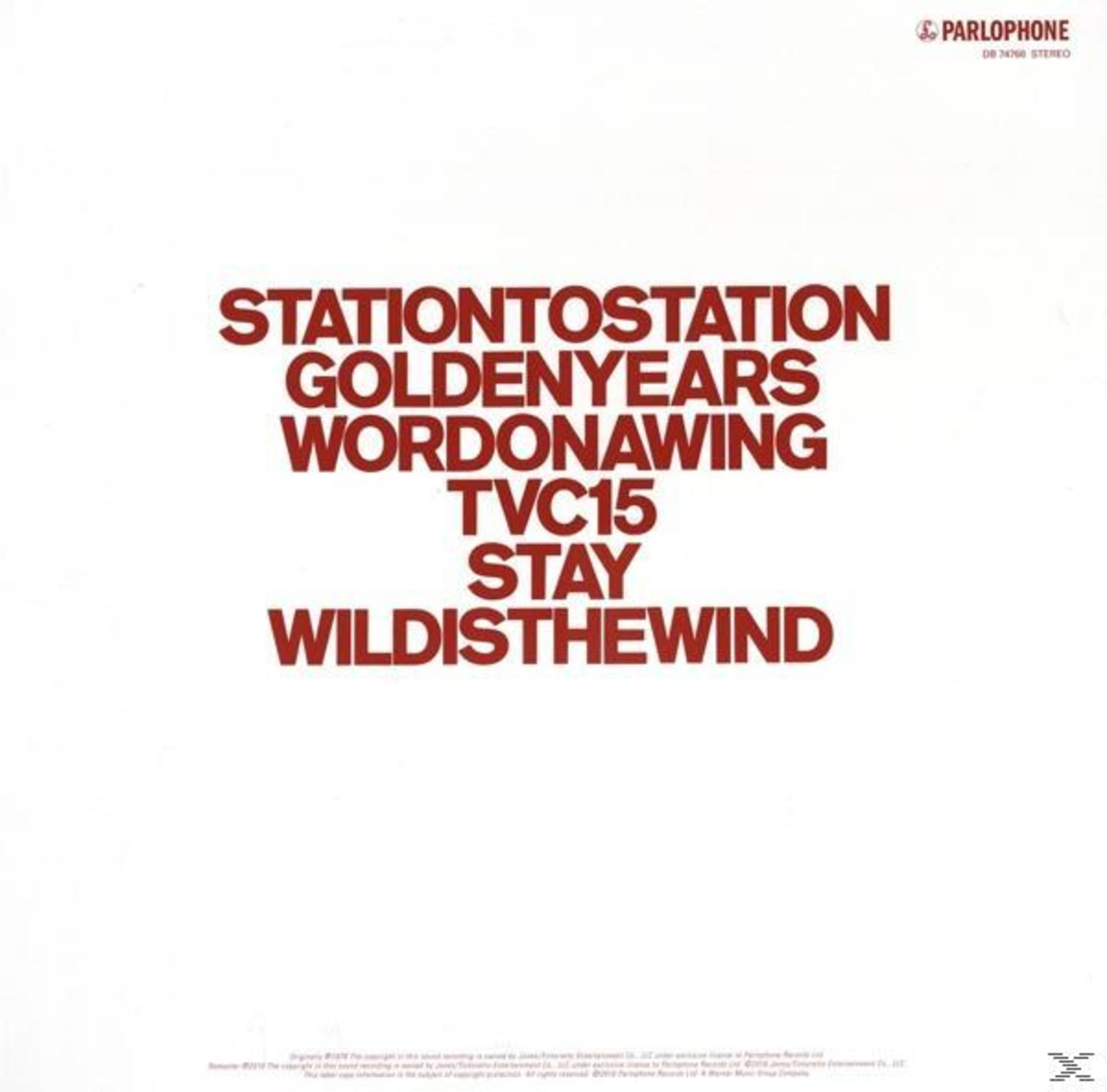 Copertina dell'album con testo: Station to Station, Golden Years, Word on a Wing, TVC15, Stay, Wild is the Wind.