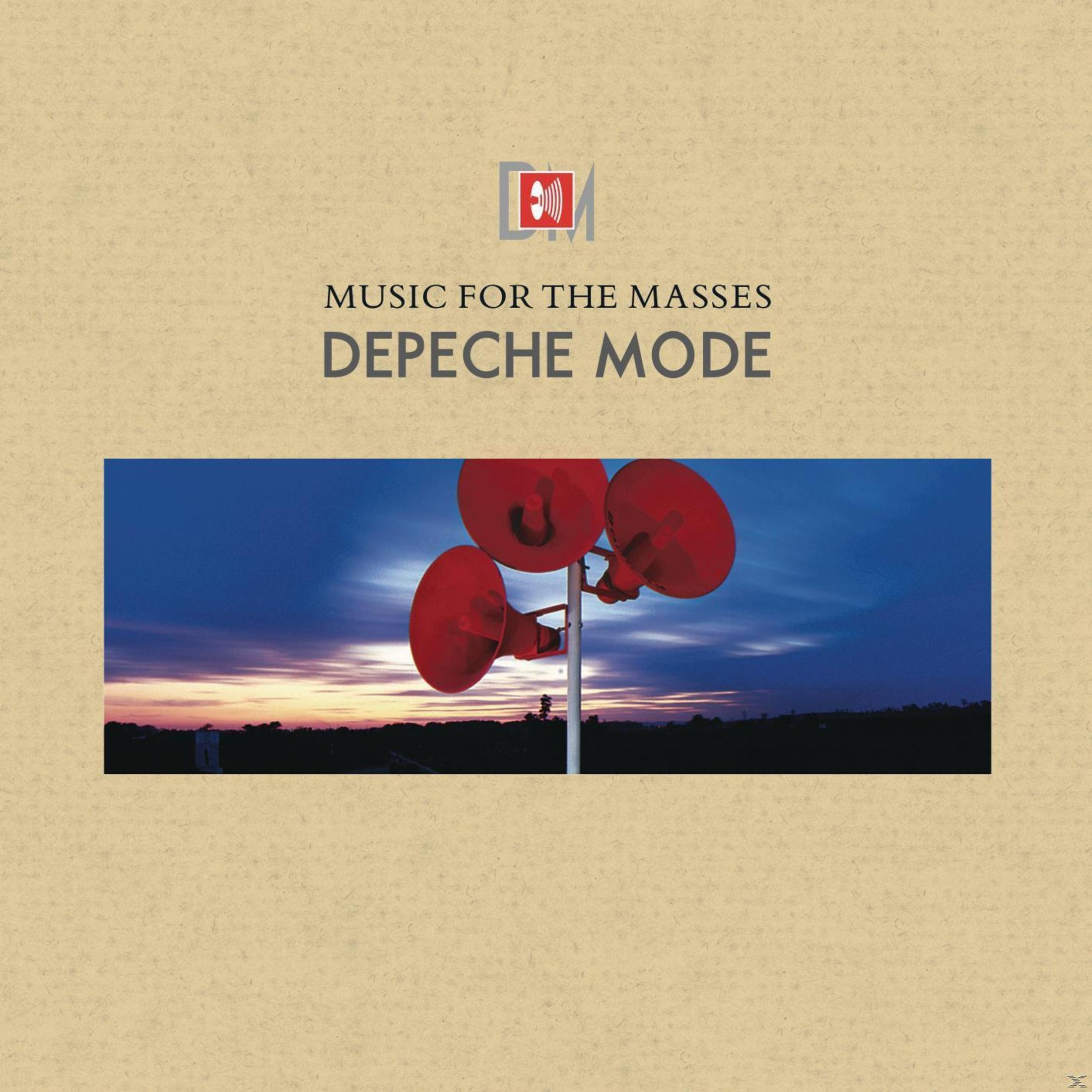 Copertina dell'album: Altoparlanti rossi su un palo contro un cielo blu con il logo Depeche Mode.