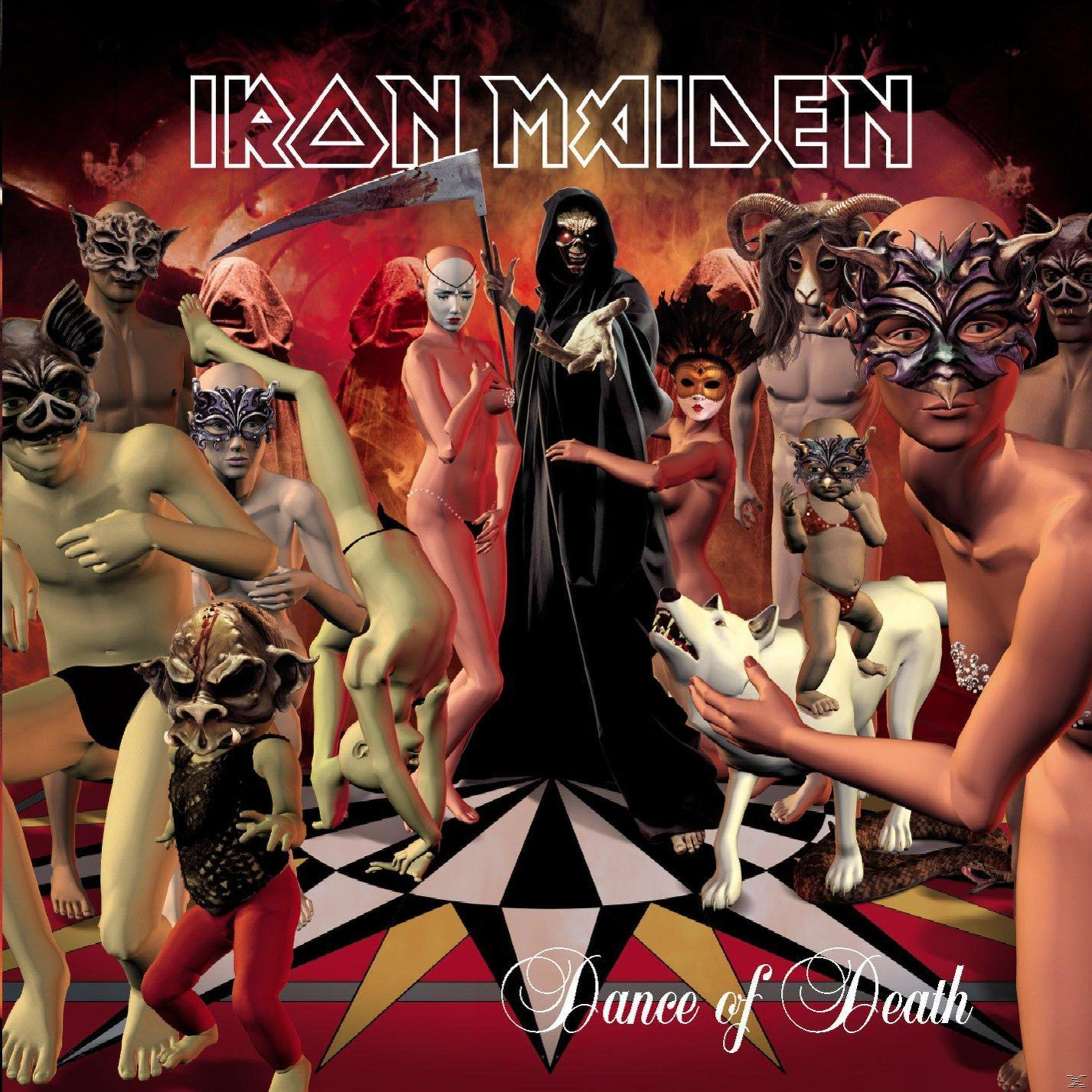 Copertina dell'album con una scena fantasy. Ci sono molte figure con la morte. Il titolo è Dance of Death.