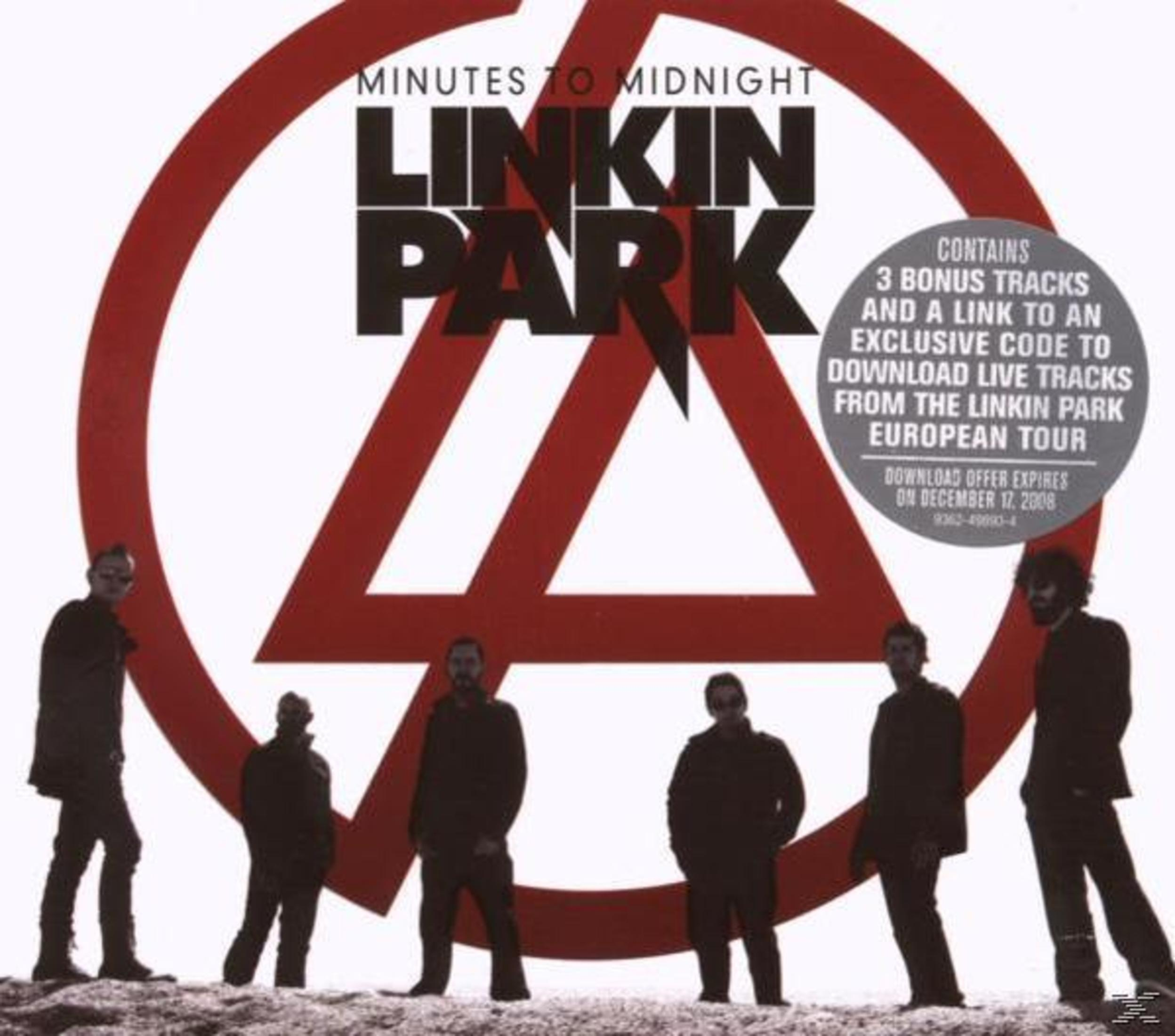 Copertina dell'album dei Linkin Park con i membri della band, il logo della band e testo sui brani bonus.