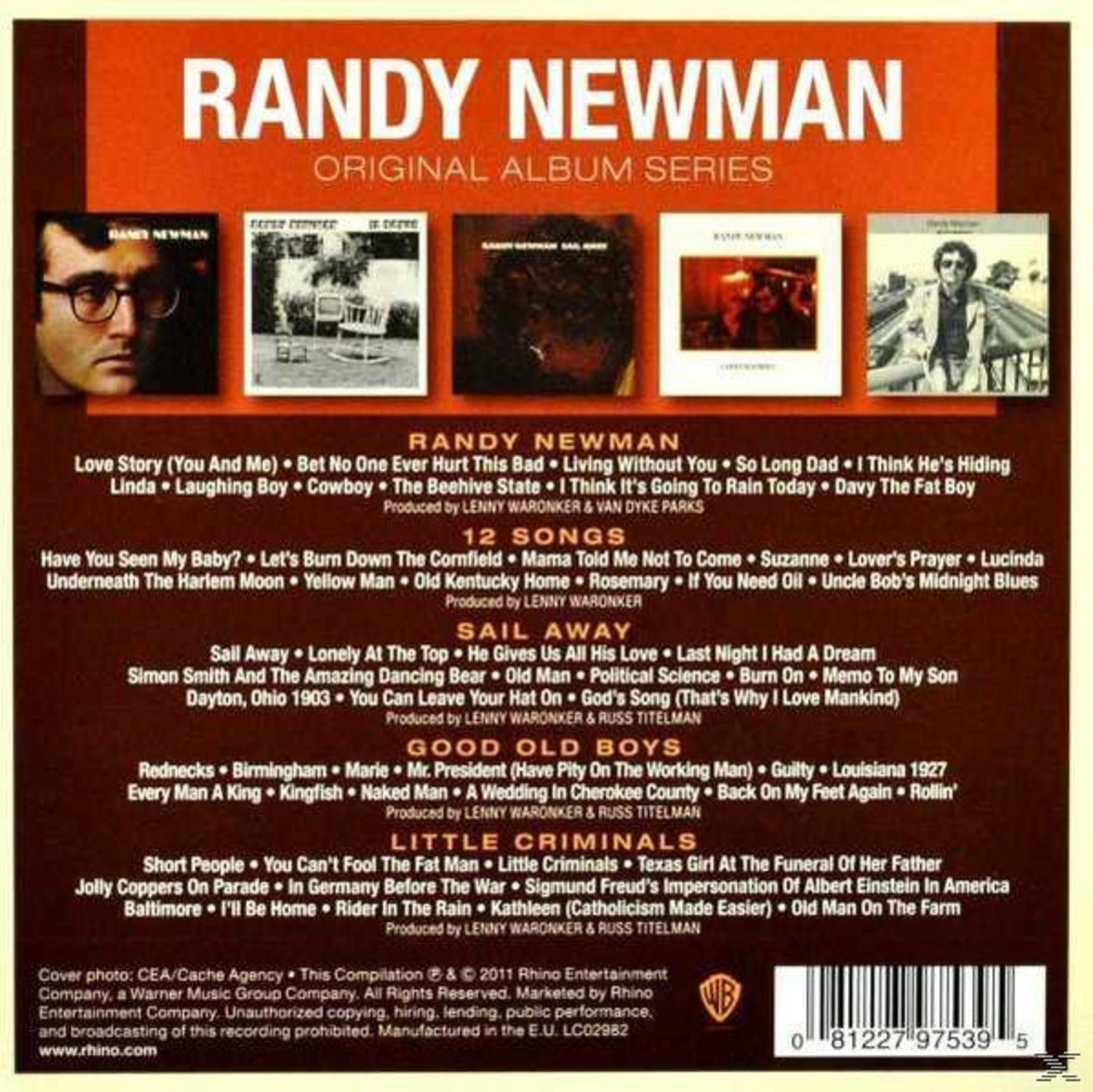 Copertina dell'album con una compilation di album. Include una foto di Randy Newman e copertine di album.