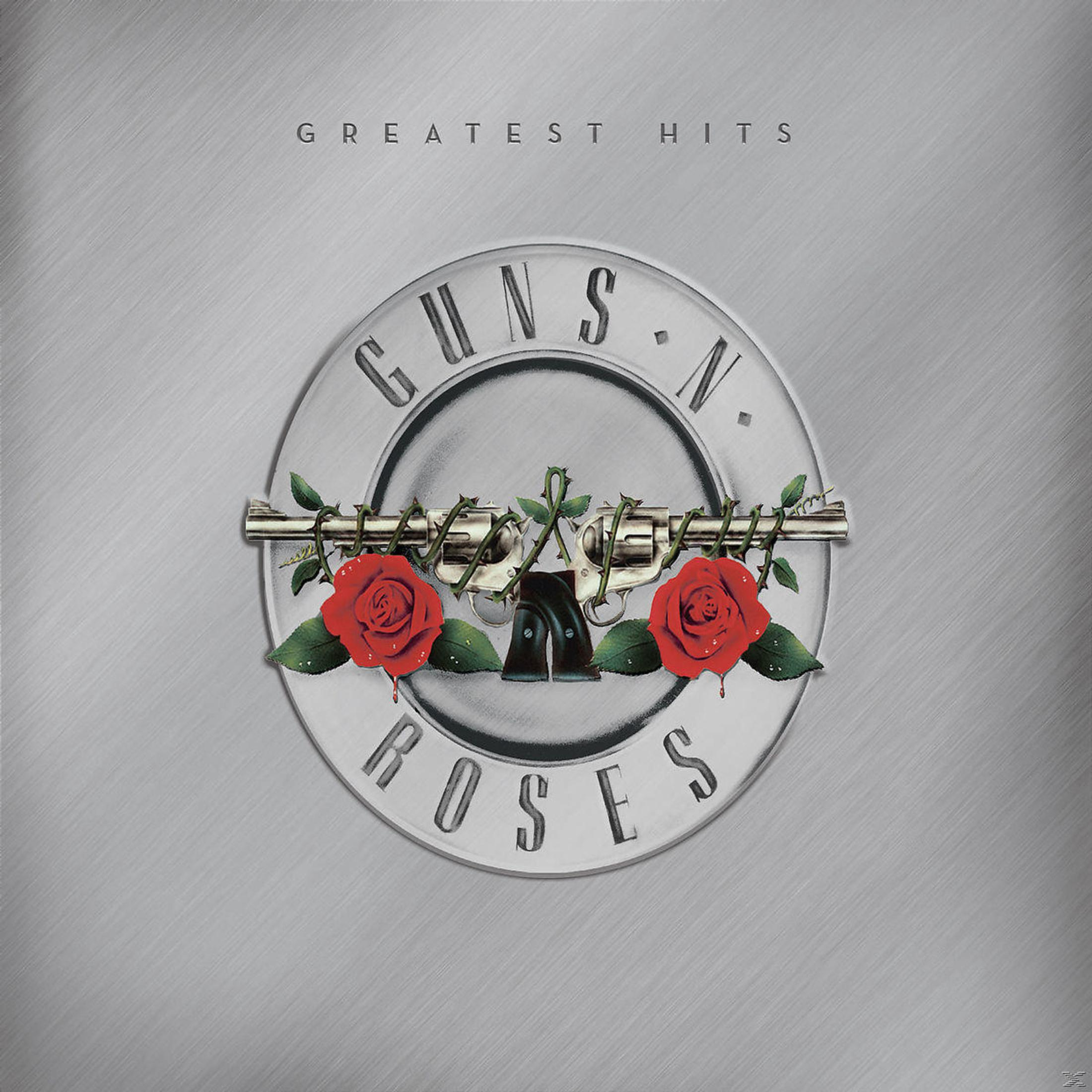 La copertina dell'album presenta uno sfondo argentato con il logo dei Guns N' Roses, pistole, rose e testo.