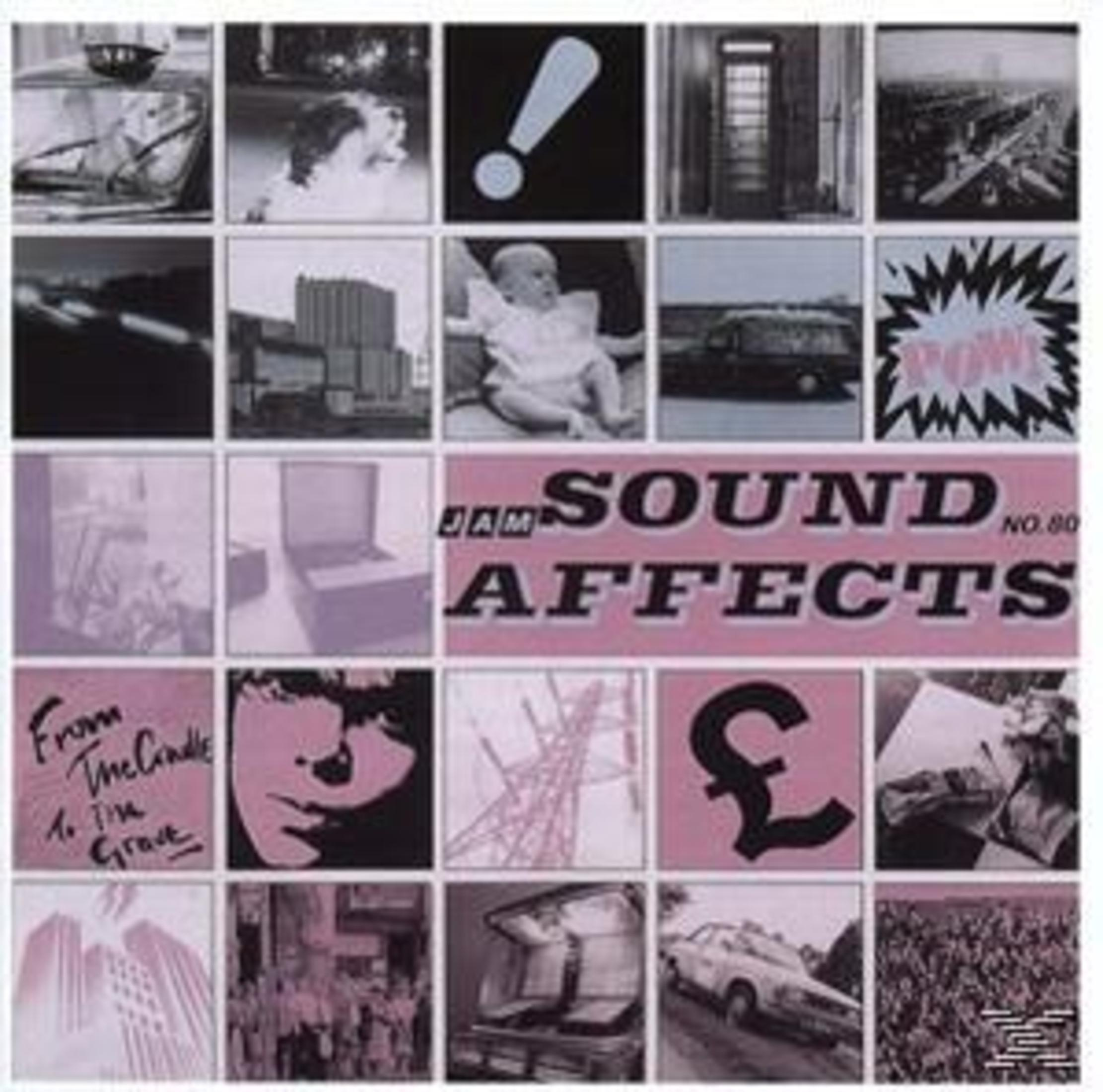 Portada del álbum con varias imágenes. Una cuadrícula de imágenes pequeñas y las palabras "SOUND AFFECTS".