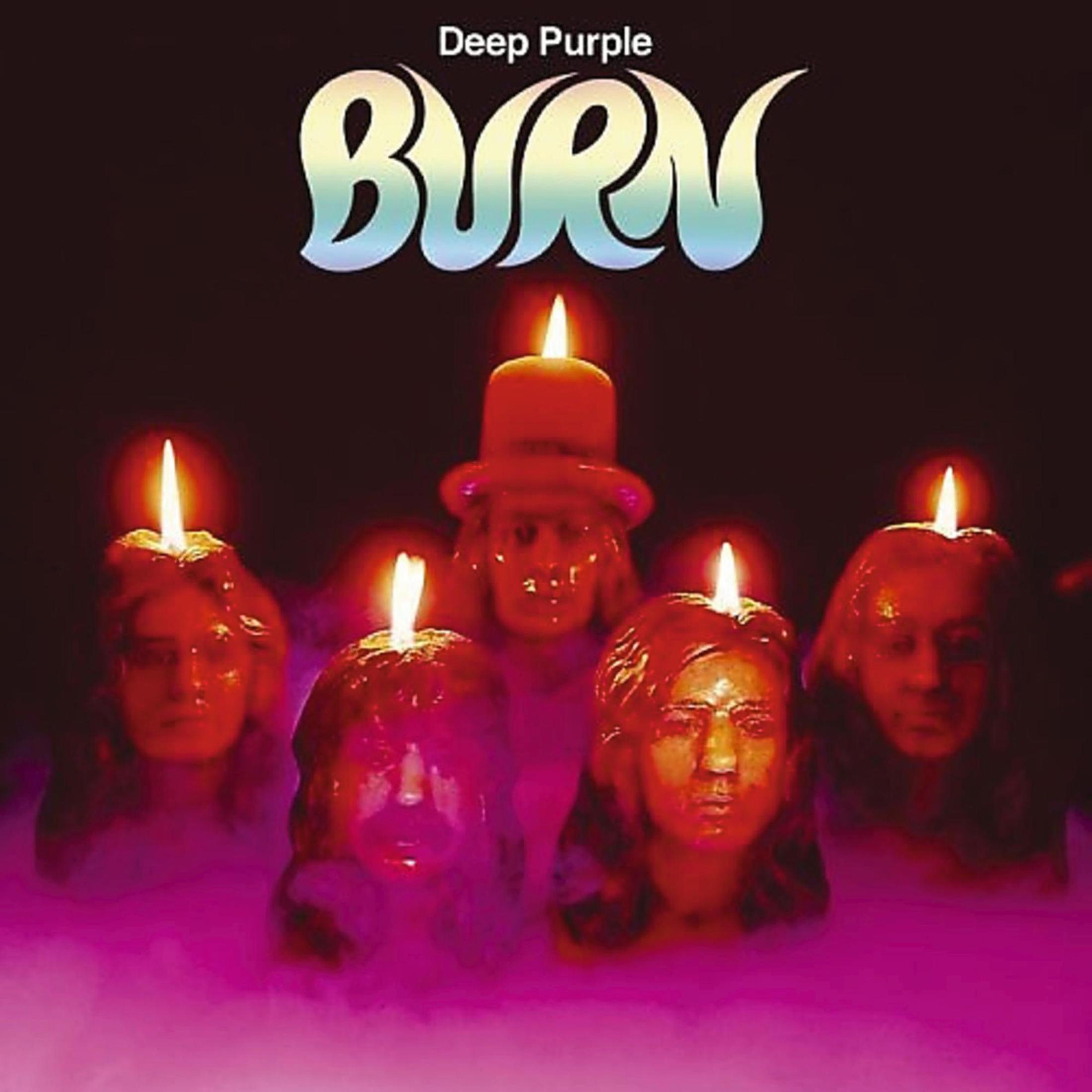 Copertina dell'album con Burn dei Deep Purple e candele che bruciano a forma di volti.
