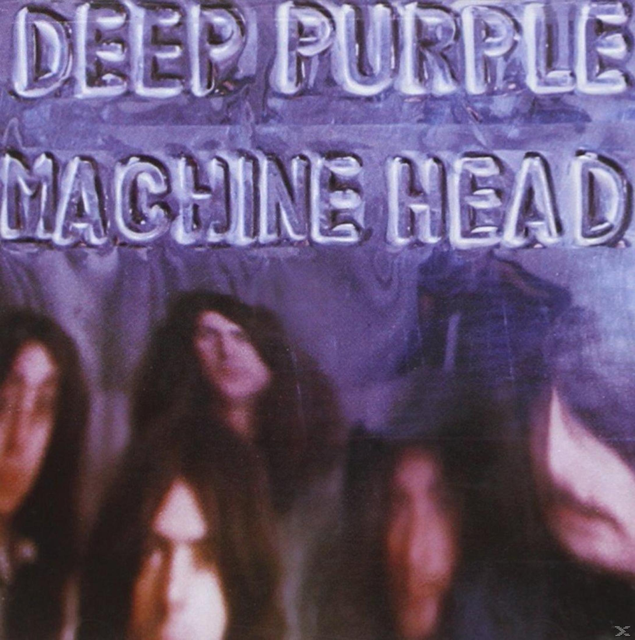Copertina dell'album: Deep Purple, Machine Head, con i volti dei membri della band sfocati.