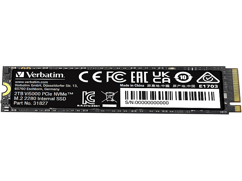 VERBATIM Verbatim Vi5000 M.2 SSD 2TB PCIe4 NVMe 31827, 2 TB, SSD, intern
