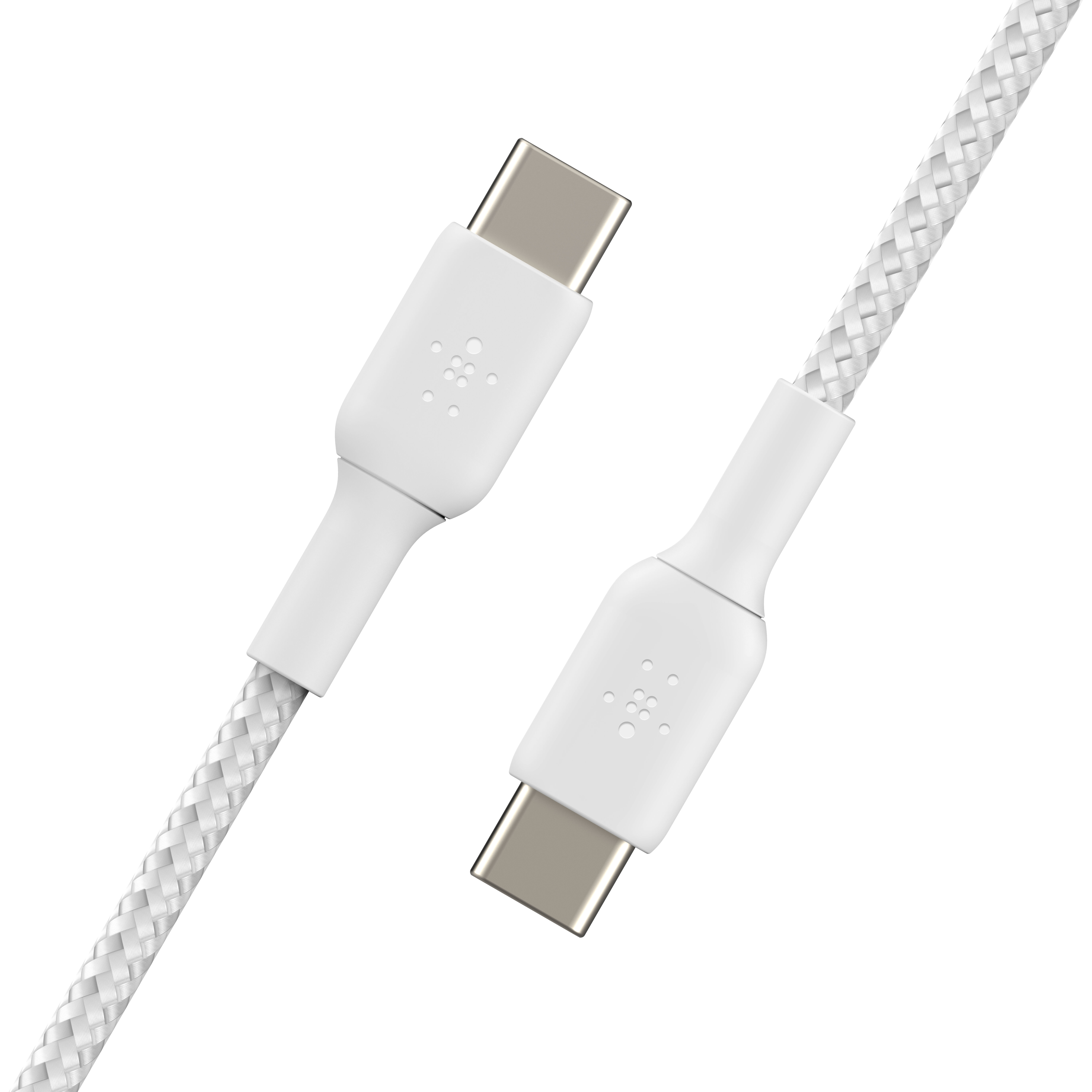 Biały kabel USB-C z białymi złączami.