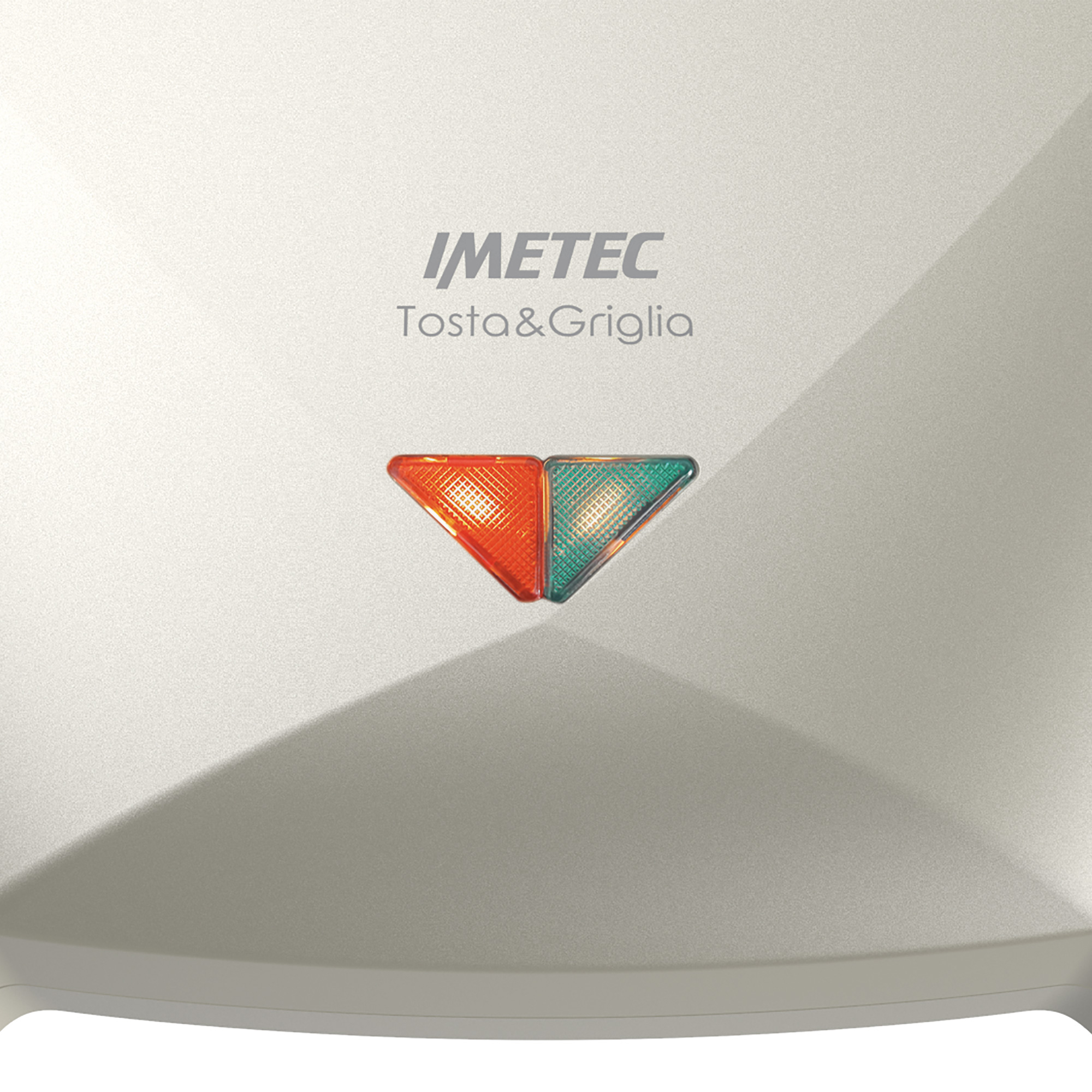 Toaster mit orangefarbenen und grünen Lichtern. IMETEC-Logo.