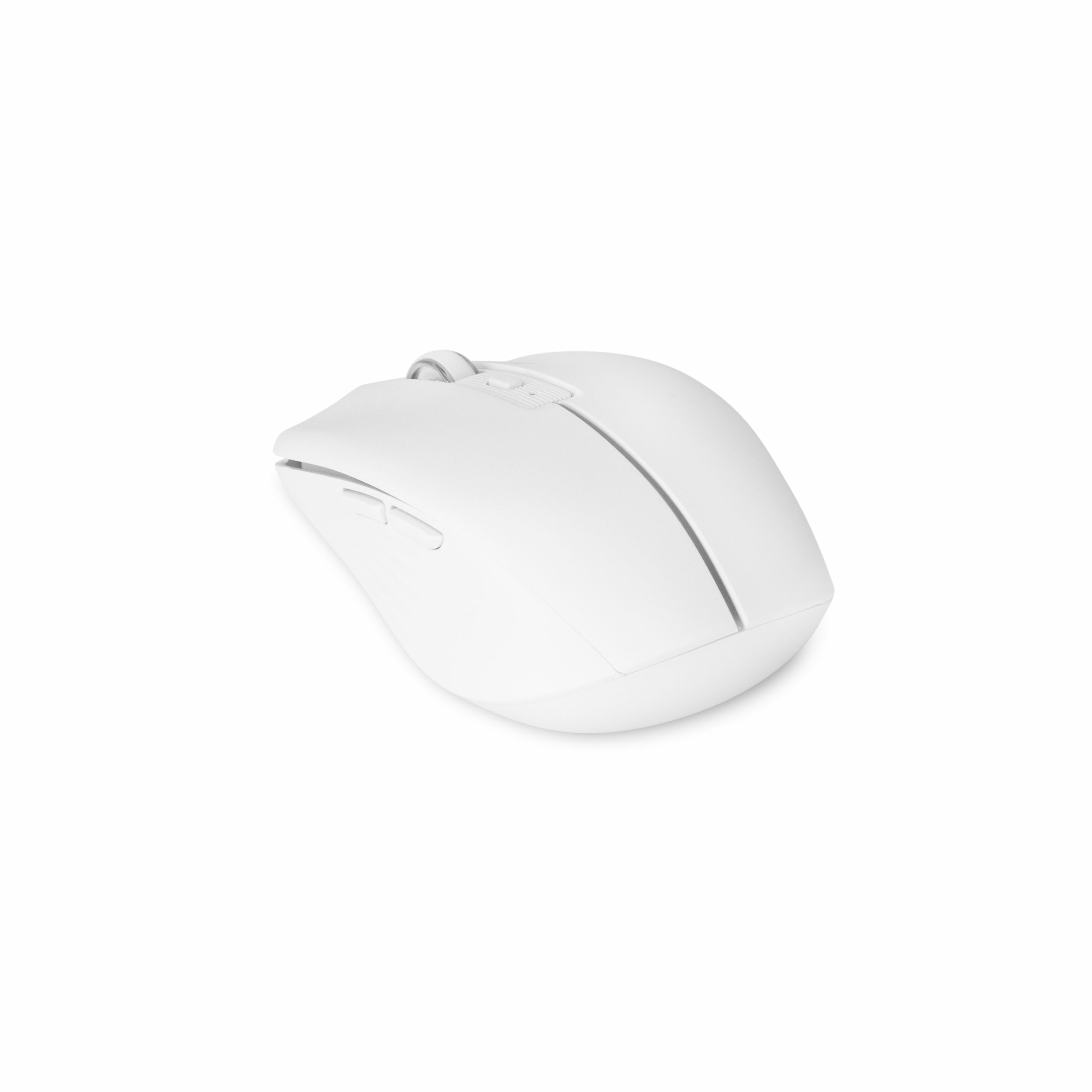 Witte computermuis op een witte achtergrond.