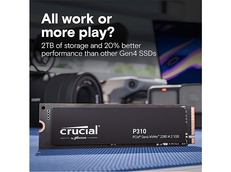 Disco duro SSD interno 500 GB | CRUCIAL P310, Interno, Negro