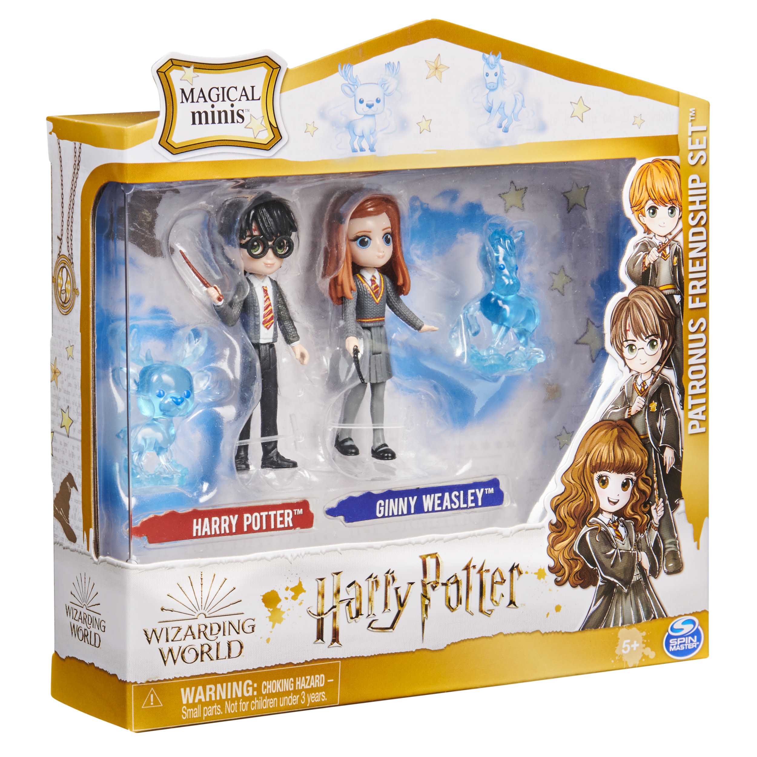 Zestaw Harry Potter Magical Minis. Zawiera figurki Harry'ego, Ginny i Patronusa w pudełku.