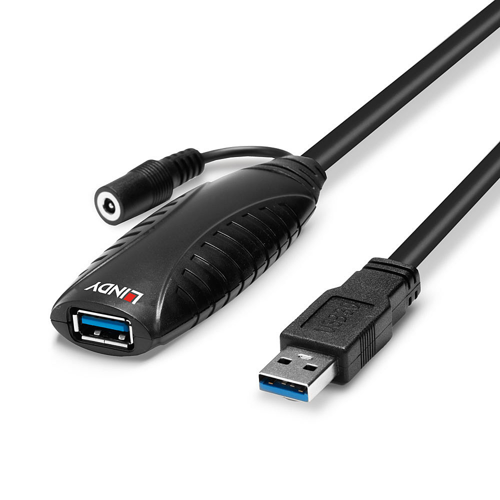 Cable USB negro con conector USB-A y puerto USB-C, más un pequeño puerto CC.