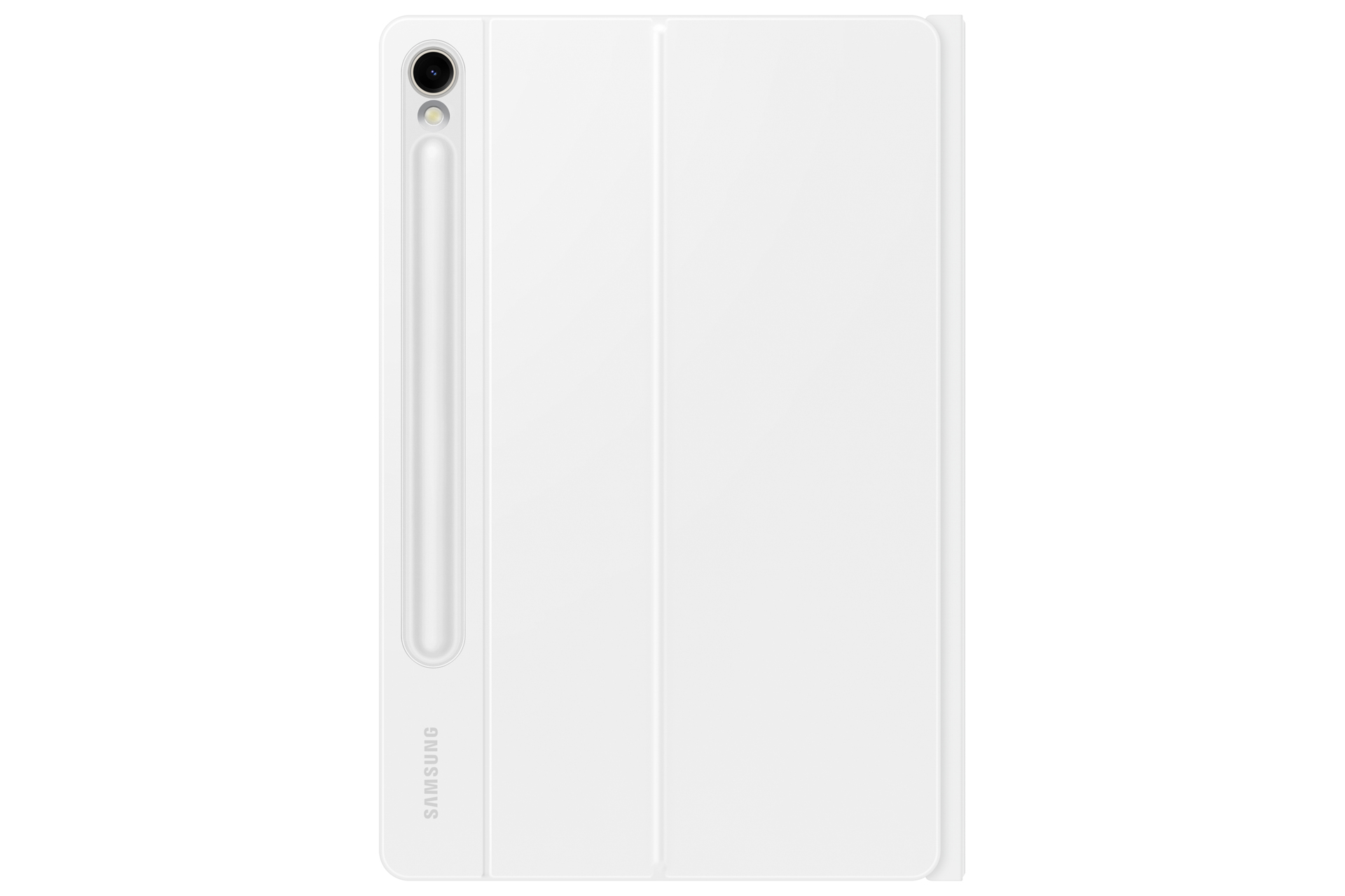 Un tablet bianco con stilo e custodia attaccati.