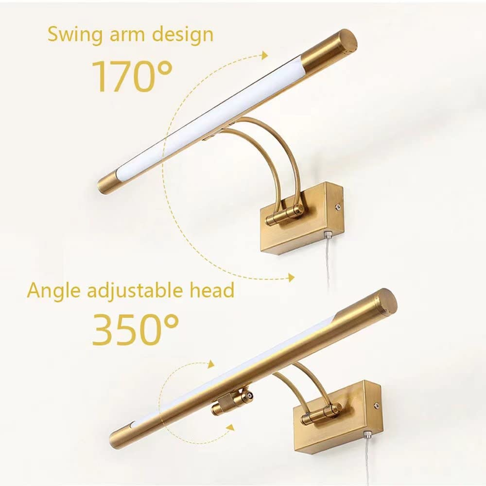 Zwei goldfarbene Wandleuchten mit schwenkbarem Arm-Design und Winkeleinstellung.