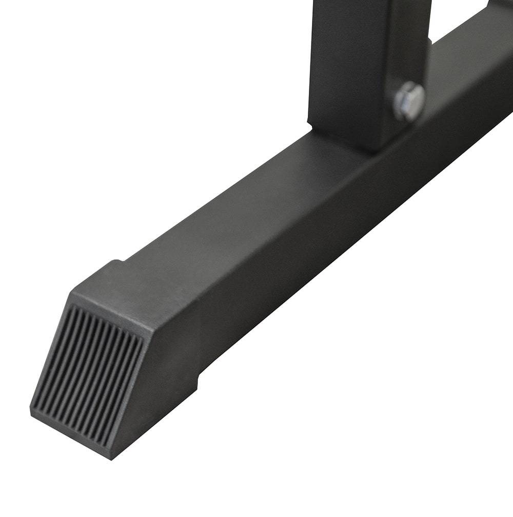A black metal leg with a rubber base. The background is white.