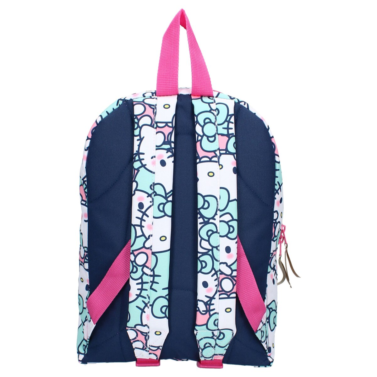 Hello Kitty Rucksack, blau, rosa und weiß. Rosa Träger.