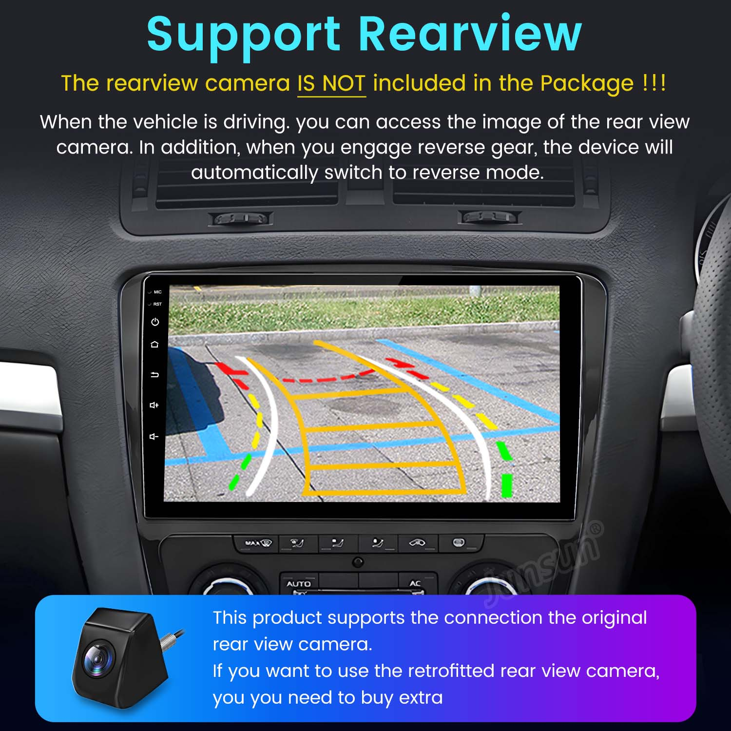 Schermo di infotainment dell'auto che mostra le opzioni di connessione Bluetooth e Wi-Fi.