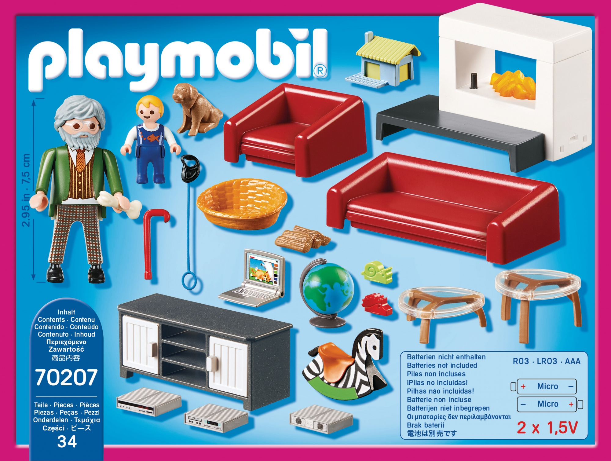 Zestaw Playmobil. Zawiera figurki, meble i akcesoria. Zawiera konika na biegunach i globus.