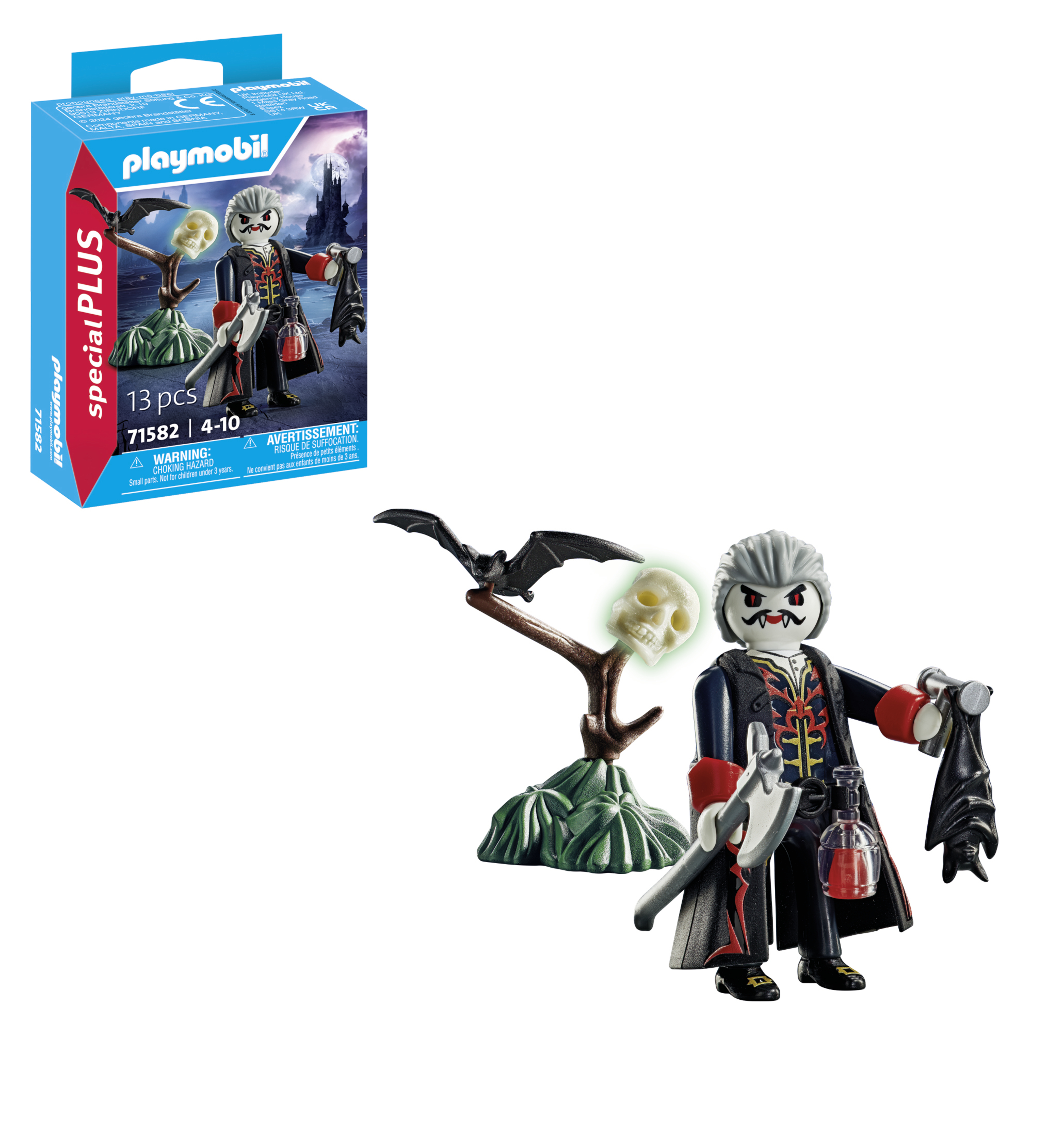 Playmobil Vampir-Figur-Set mit Zubehör und Schachtel.