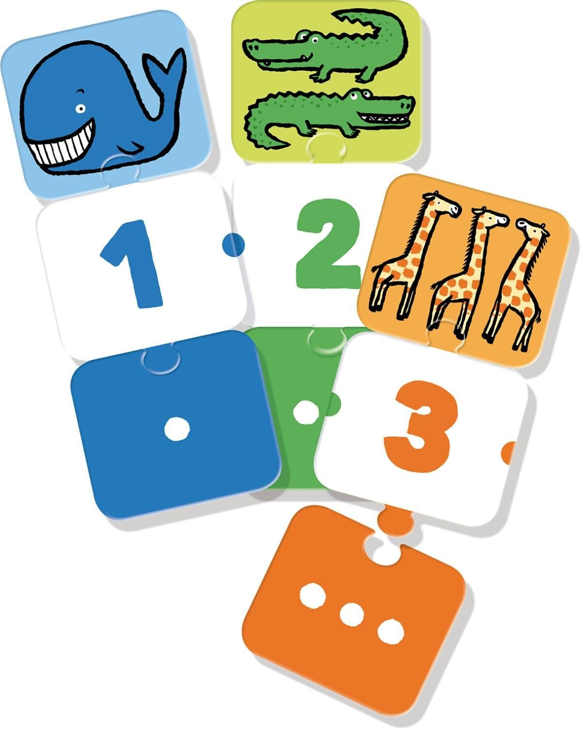 Un gioco con tessere numeriche e animali, utilizzato per il gioco educativo.
