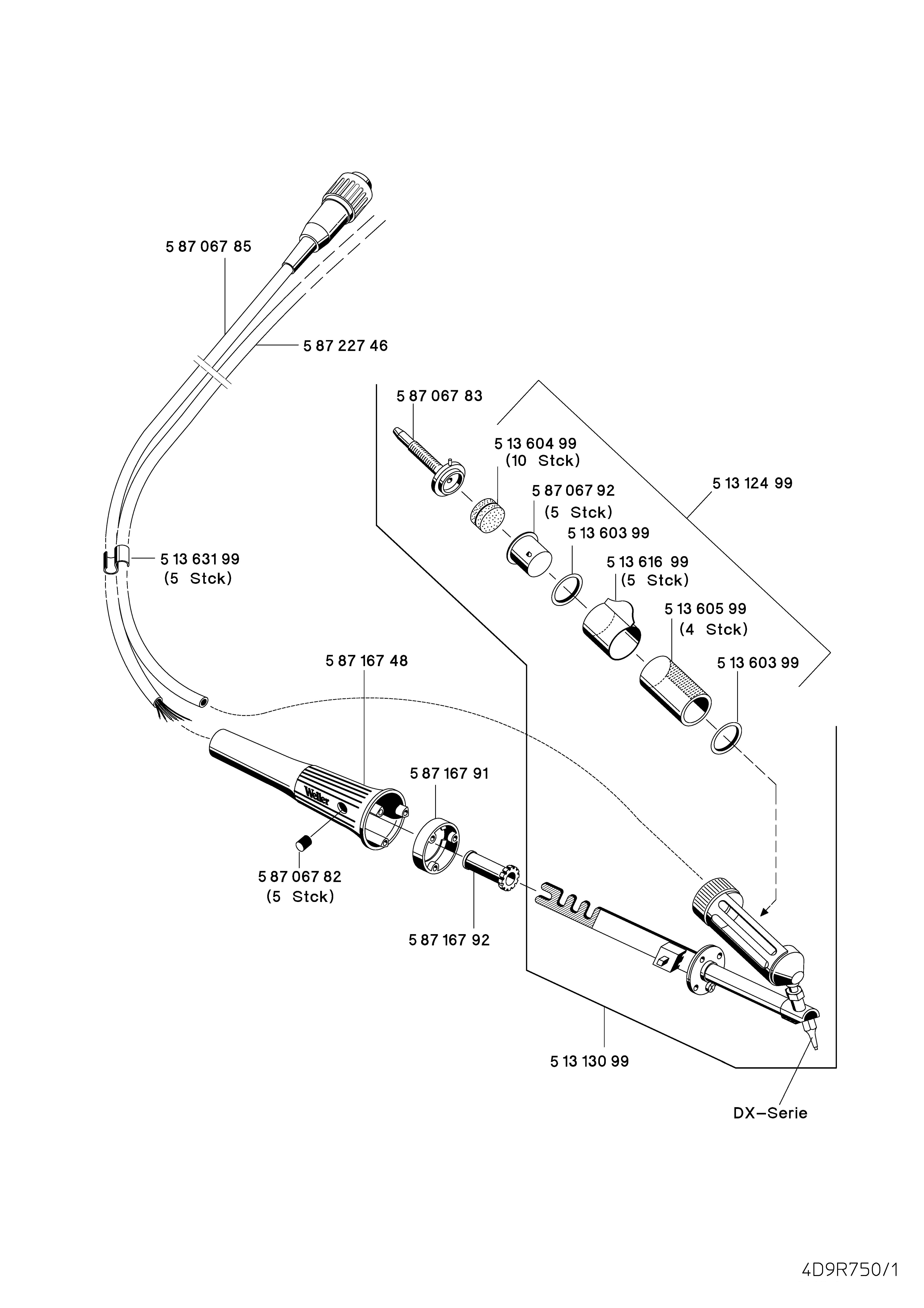 Diagramma tecnico di componenti elettronici, con etichette e parti su sfondo bianco.